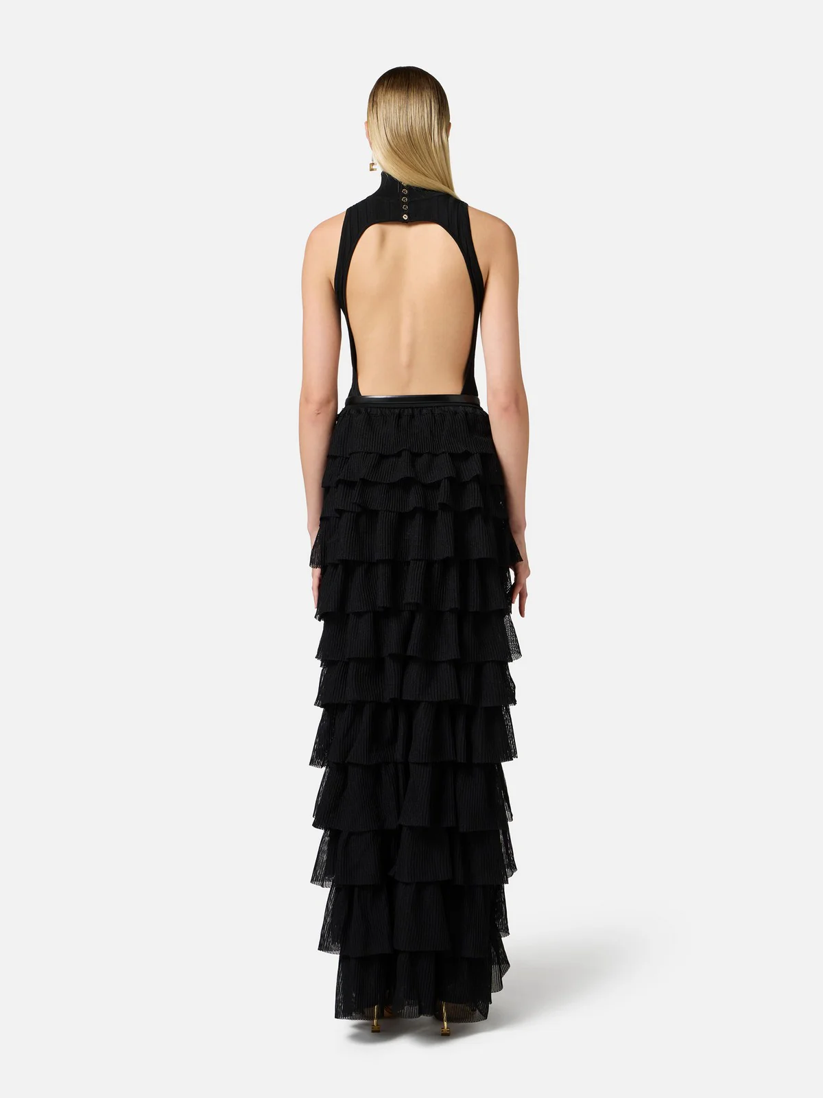 ELISABETTA FRANCHI Abito Donna  AM45S52E2-110 Nero - Image 5