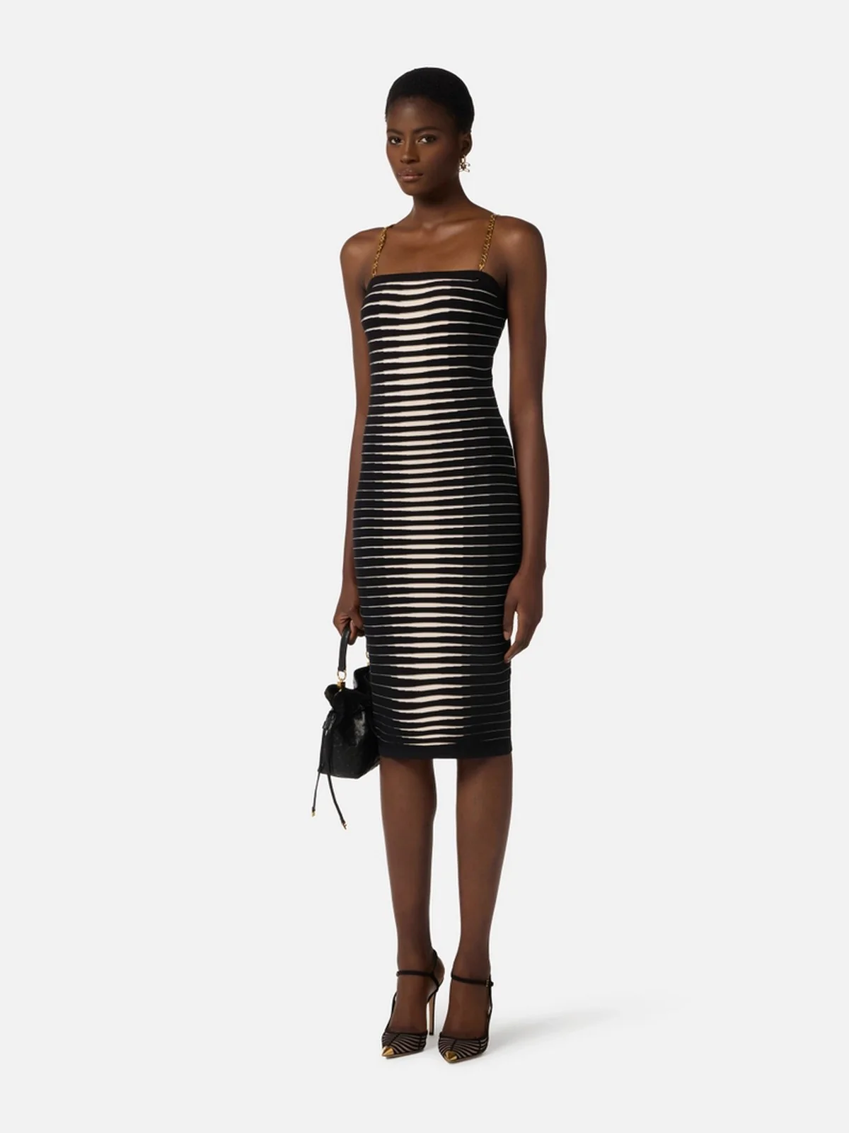 ELISABETTA FRANCHI Abito Donna  AM99S61E2 685 NERO/BURRO - Image 2