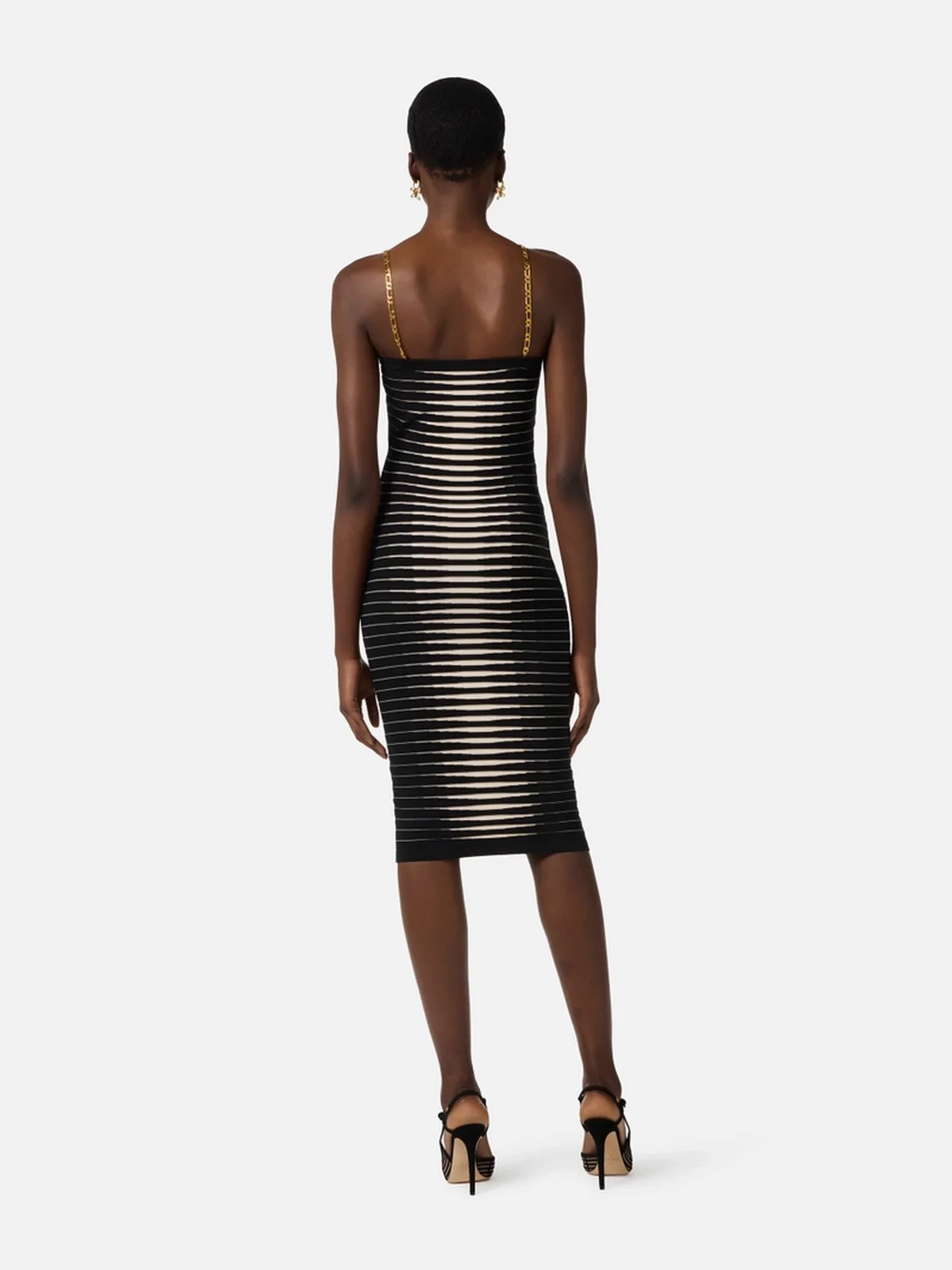 ELISABETTA FRANCHI Abito Donna  AM99S61E2 685 NERO/BURRO - Image 5