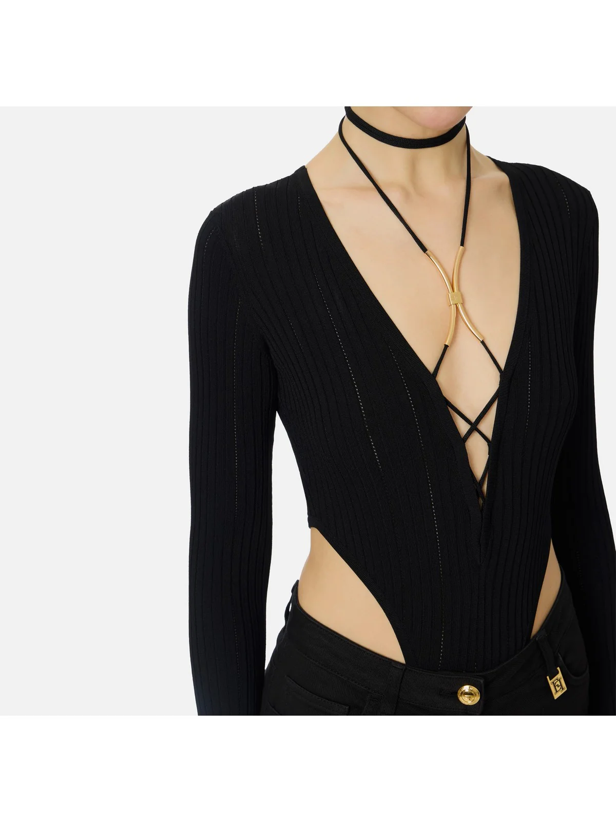 ELISABETTA FRANCHI Body Donna BK83S61E2 110 Nero - Image 2