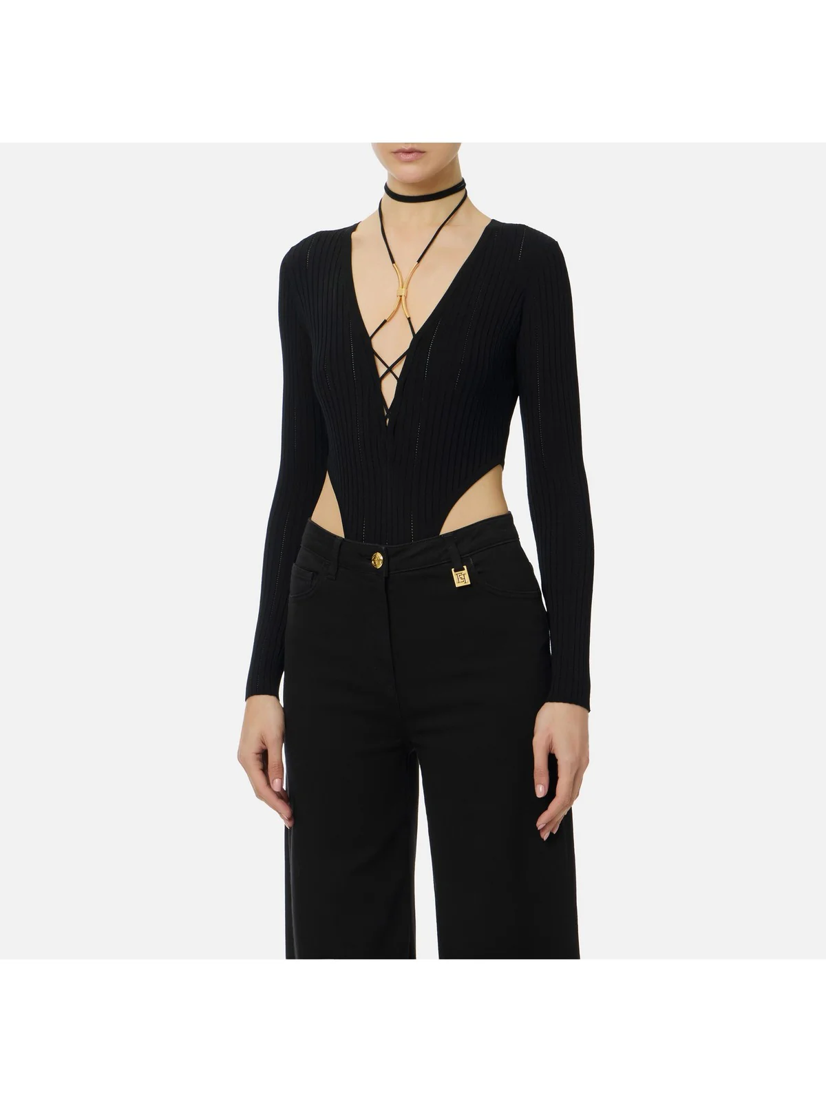 ELISABETTA FRANCHI Body Donna BK83S61E2 110 Nero - Image 4