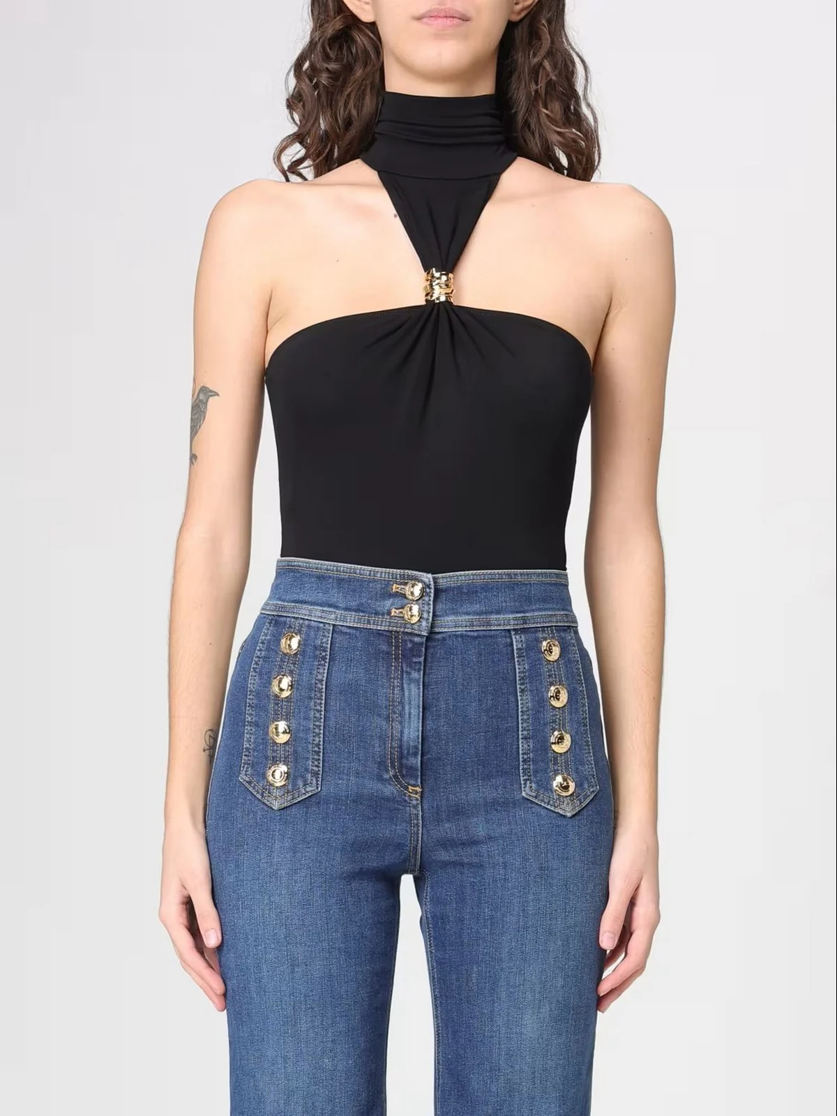 ELISABETTA FRANCHI Body Donna  BO01761E2 110 Nero - Image 5