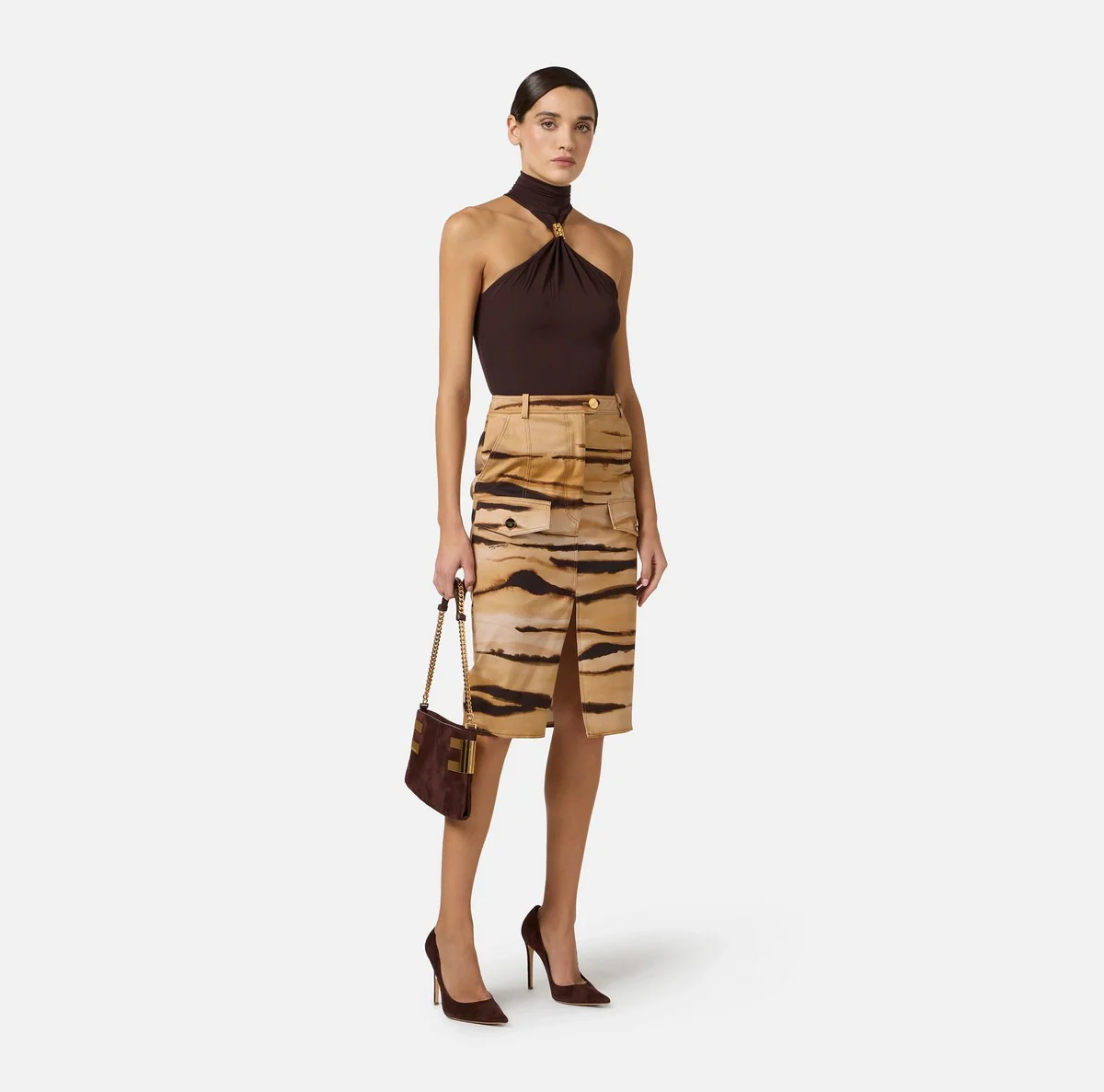 ELISABETTA FRANCHI Body Donna  BO01761E2 EV9 DARK CHOCOLATE - Image 5