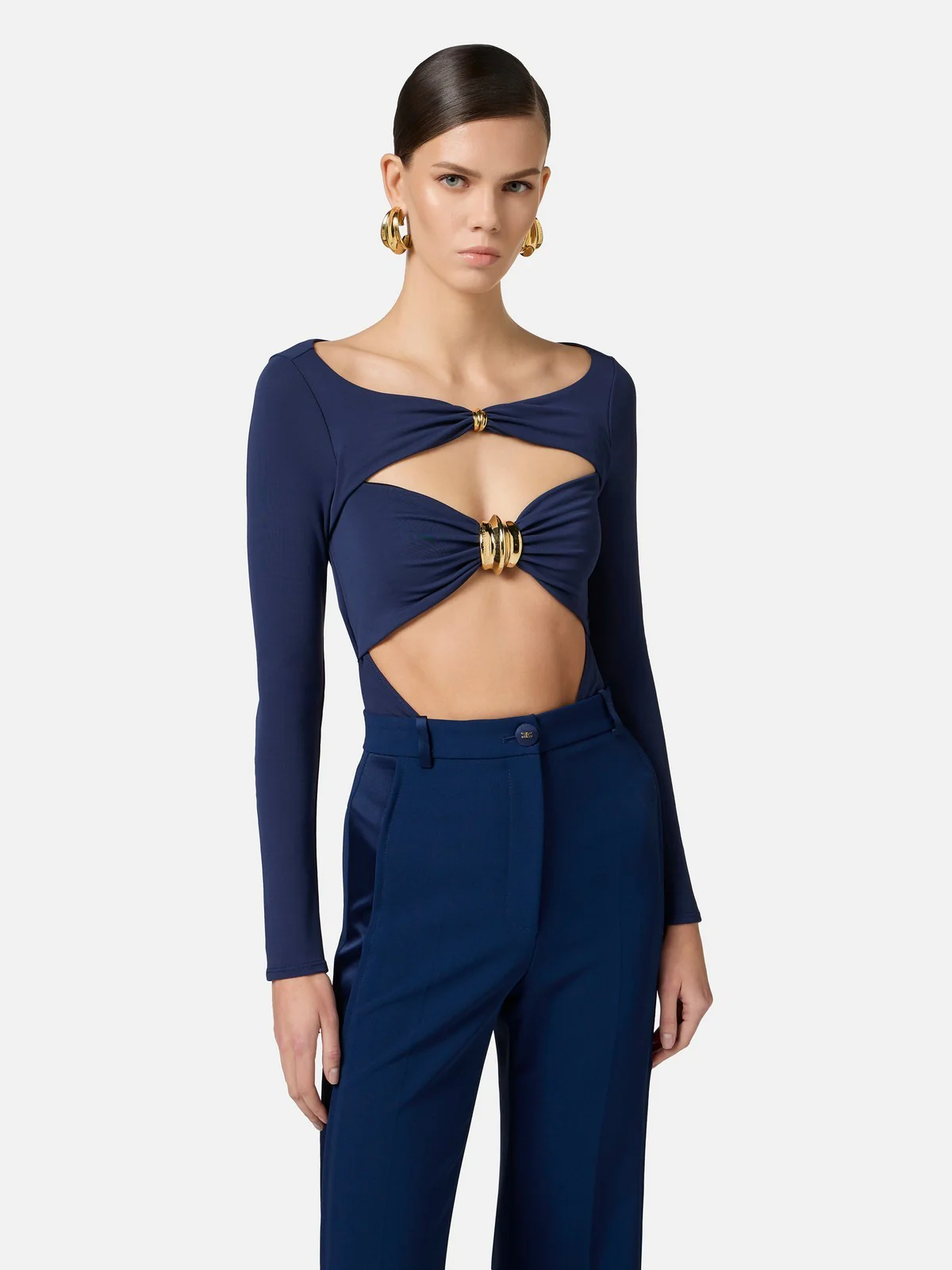ELISABETTA FRANCHI Body Donna  BO02752E2-DC8 Blu - Image 3