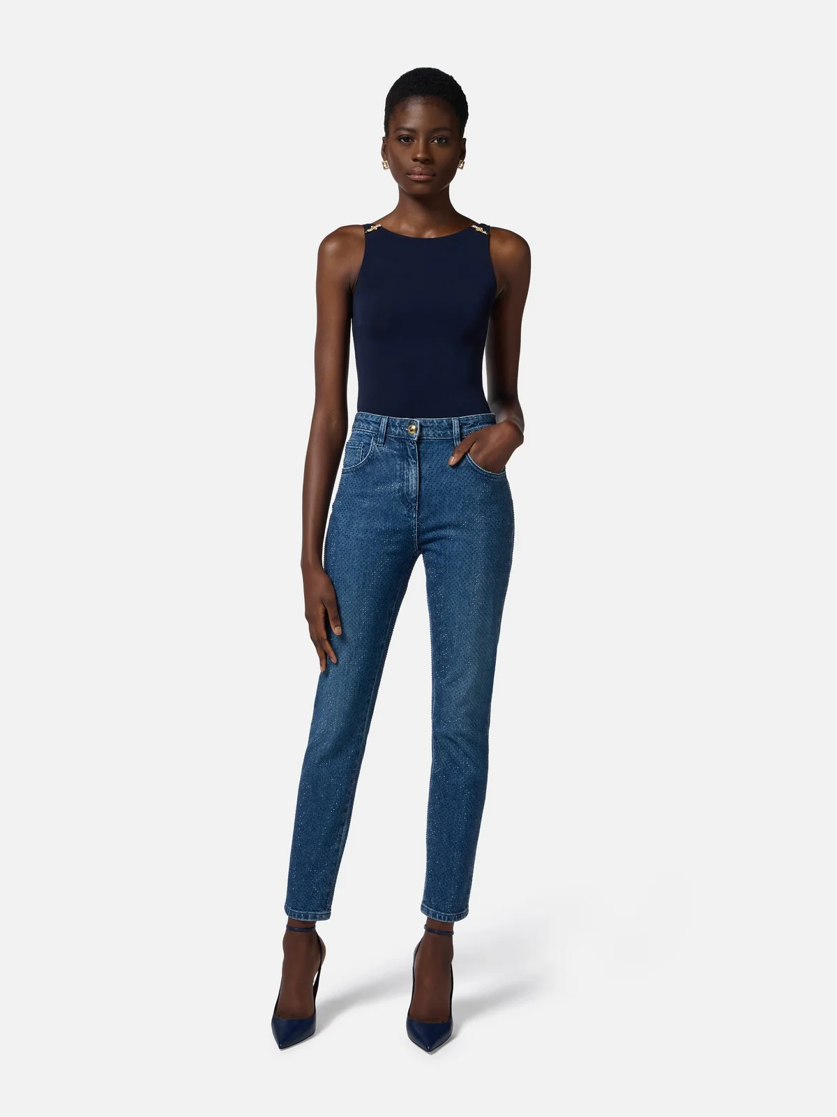 ELISABETTA FRANCHI Body Donna  BO03552E2-DC8 Blu - Image 2
