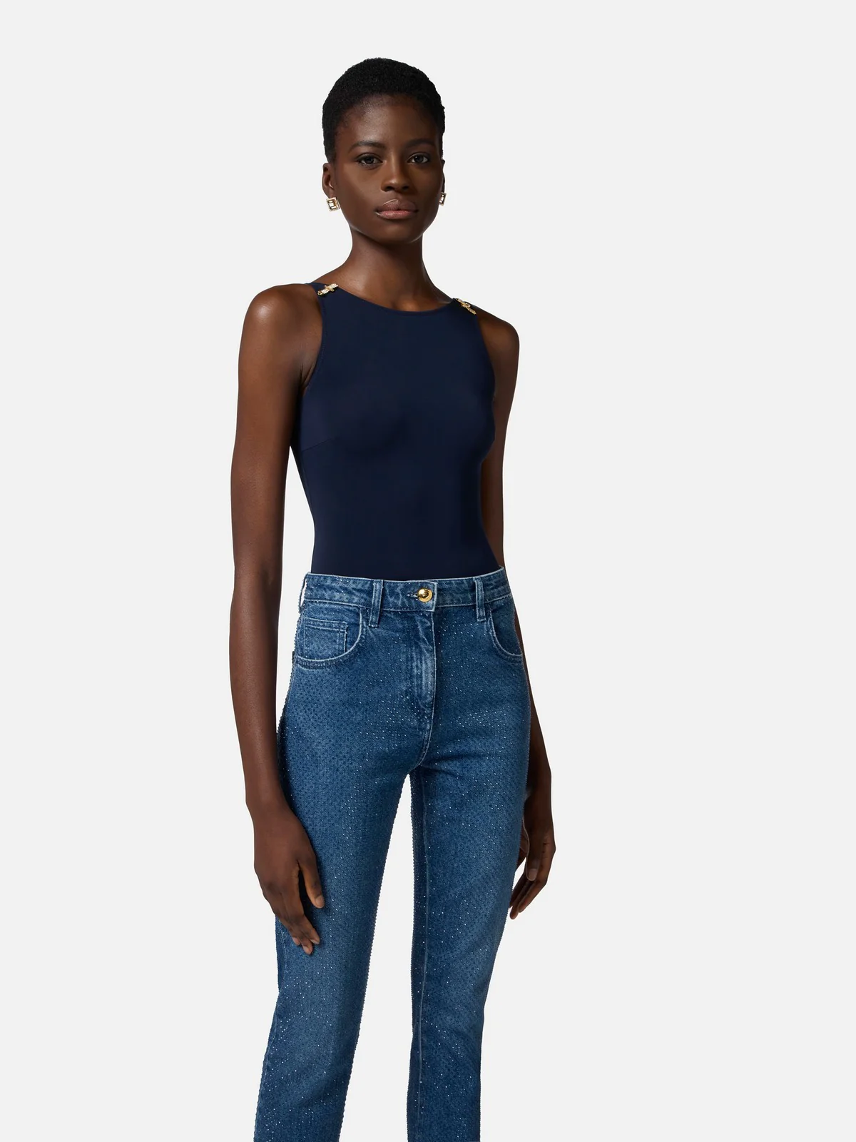ELISABETTA FRANCHI Body Donna  BO03552E2-DC8 Blu - Image 3