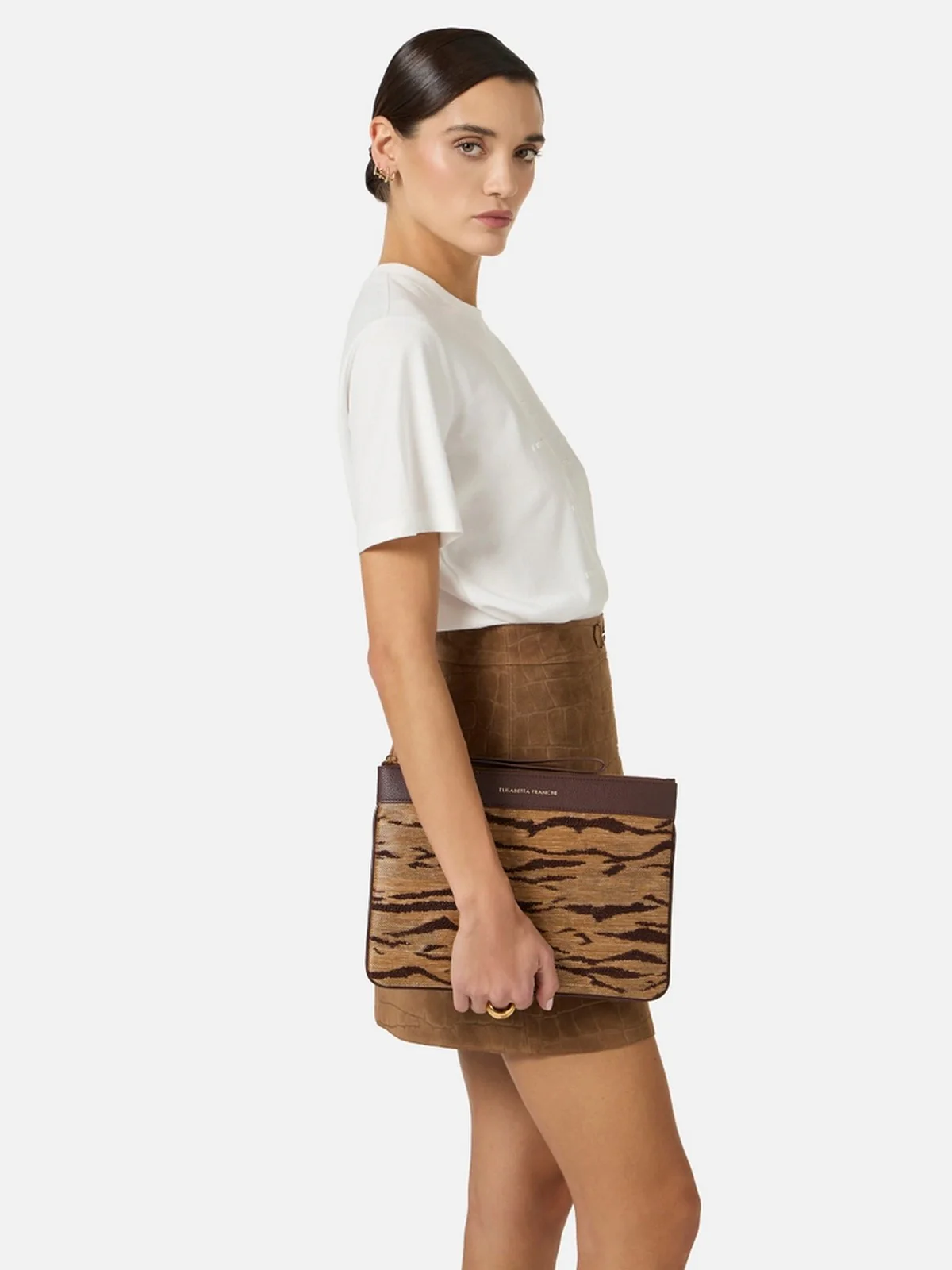 ELISABETTA FRANCHI Borsa Donna  BS12A62E2 470 CAMMELLO - Image 5