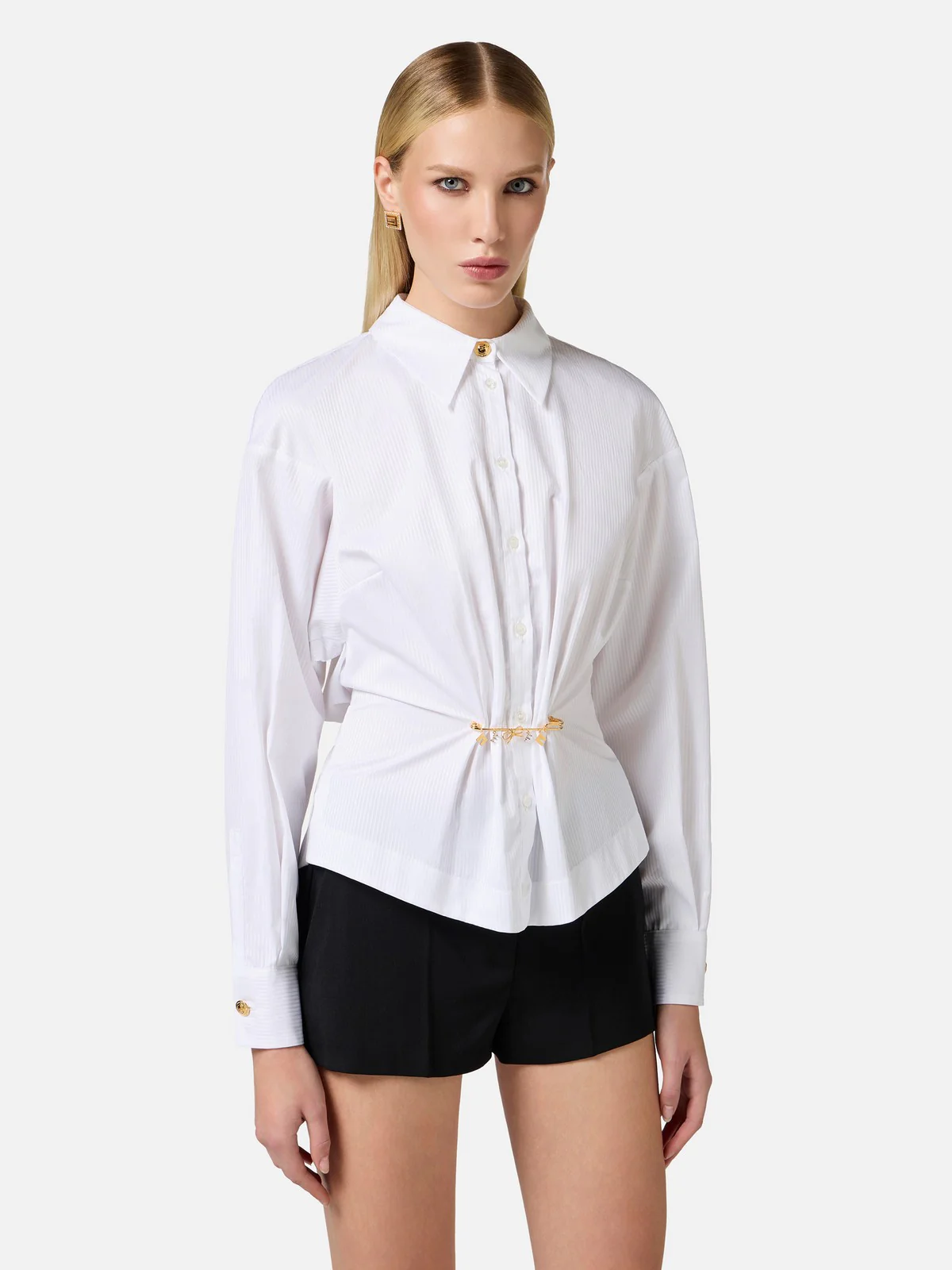 ELISABETTA FRANCHI Camicia Donna  CA04851E2-100 Bianco - Image 3