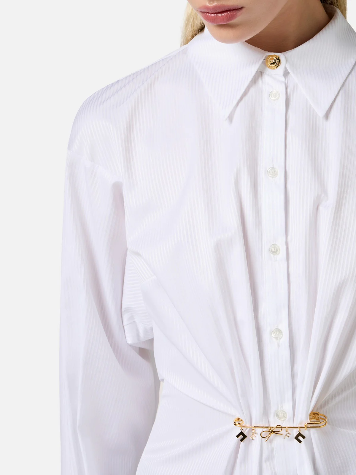 ELISABETTA FRANCHI Camicia Donna  CA04851E2-100 Bianco - Image 4