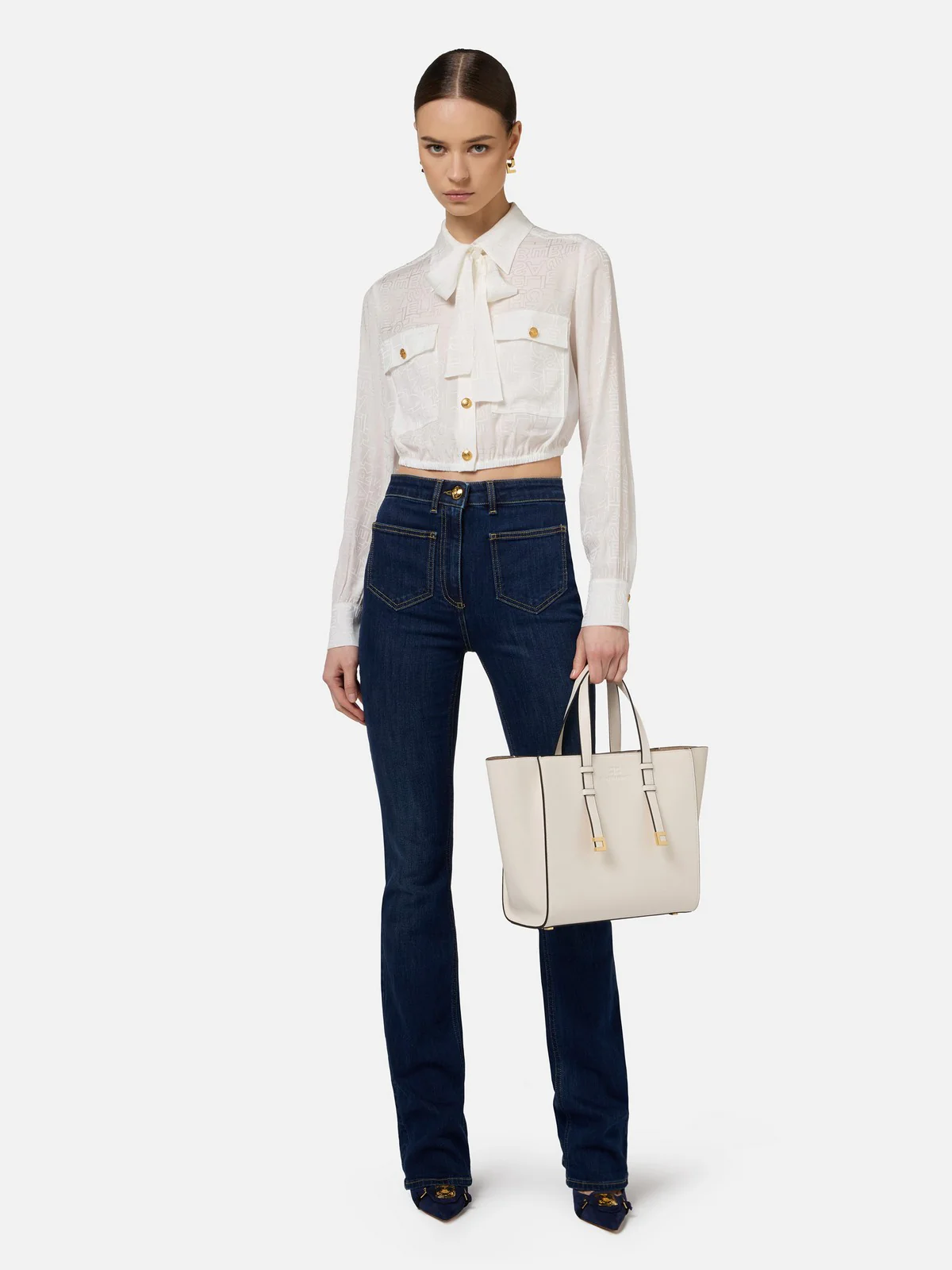 ELISABETTA FRANCHI Camicia Donna  CA06146E2 360 Avorio - Image 2