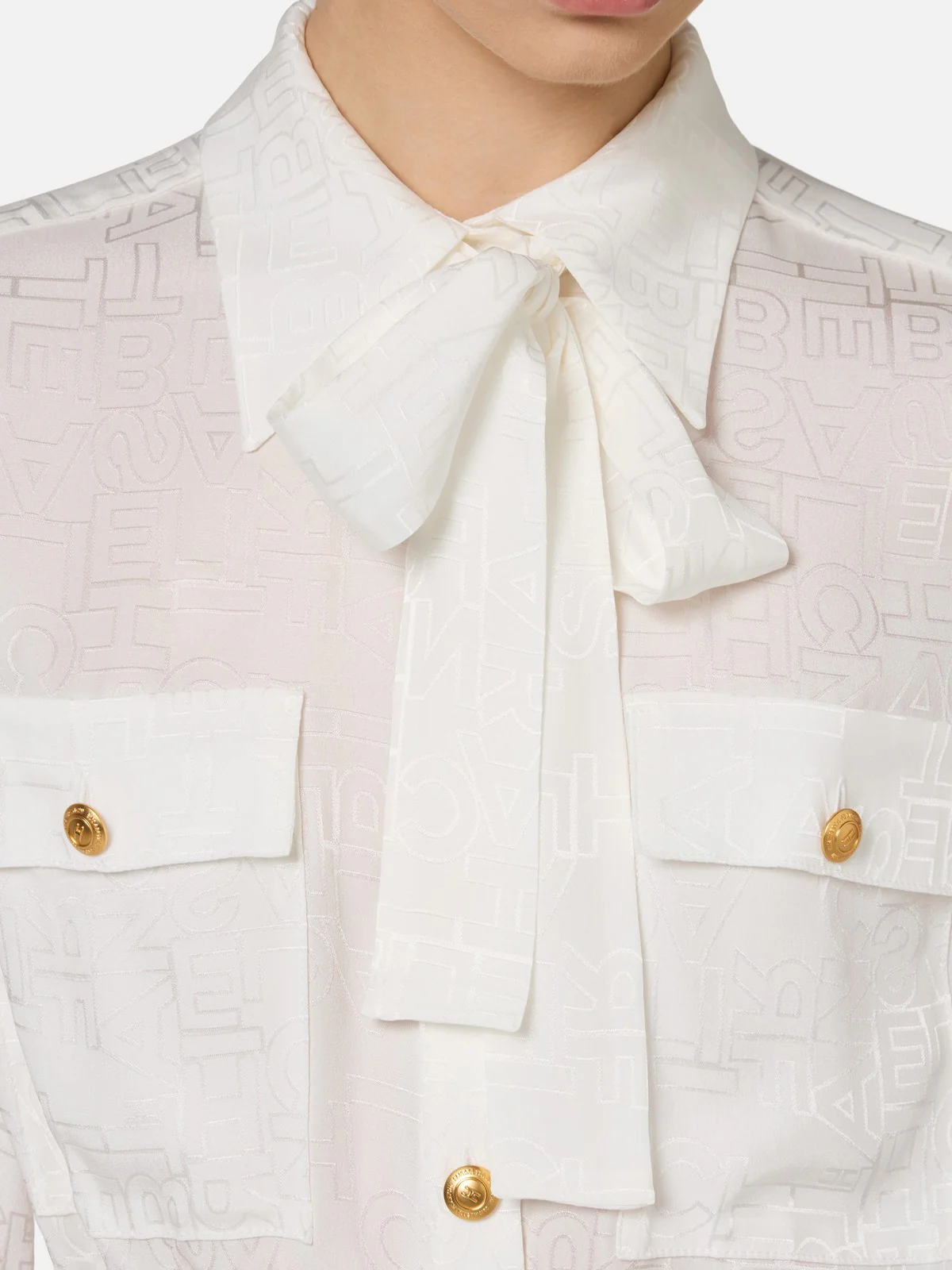 ELISABETTA FRANCHI Camicia Donna  CA06146E2 360 Avorio - Image 4