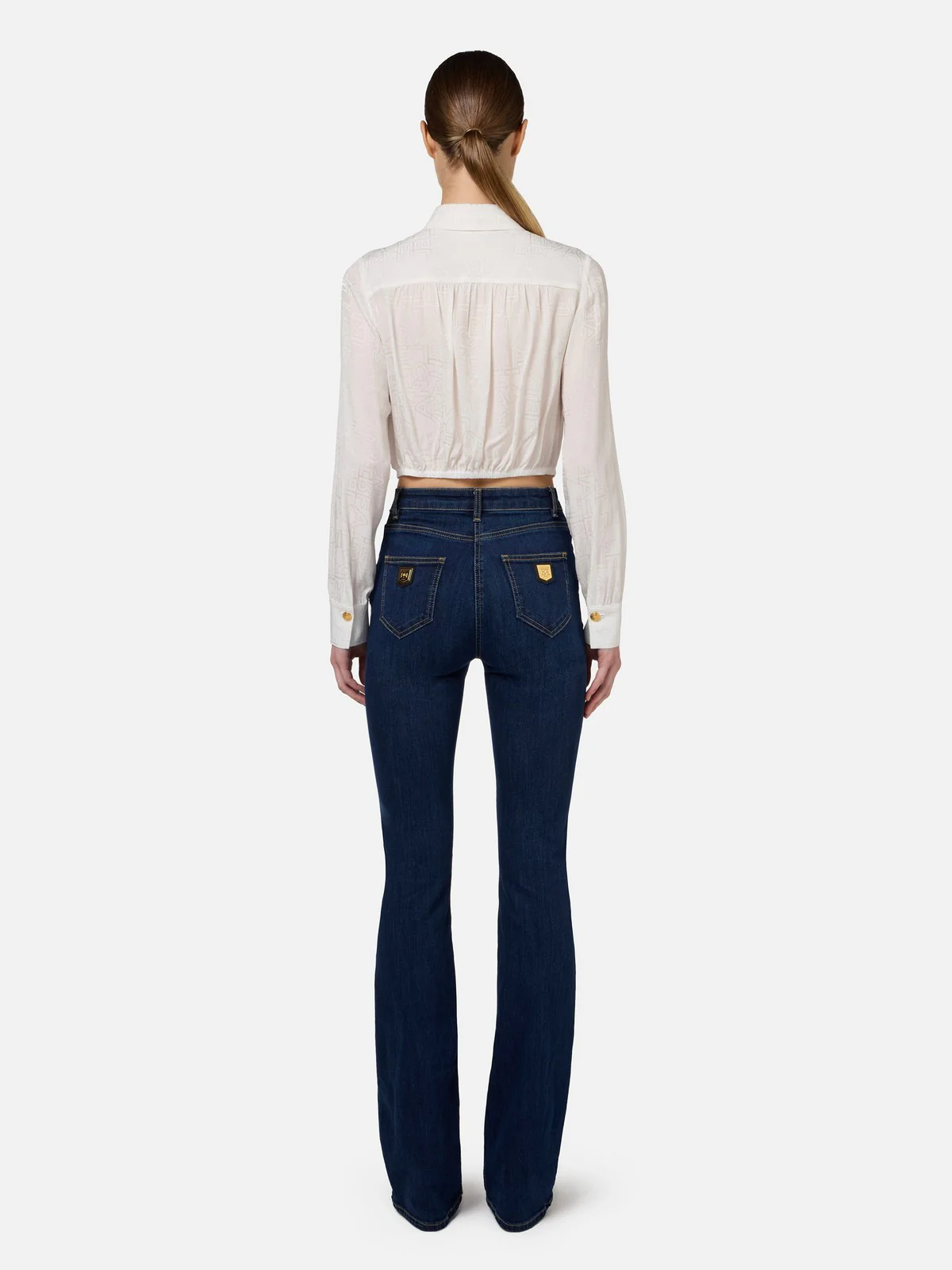 ELISABETTA FRANCHI Camicia Donna  CA06146E2 360 Avorio - Image 5
