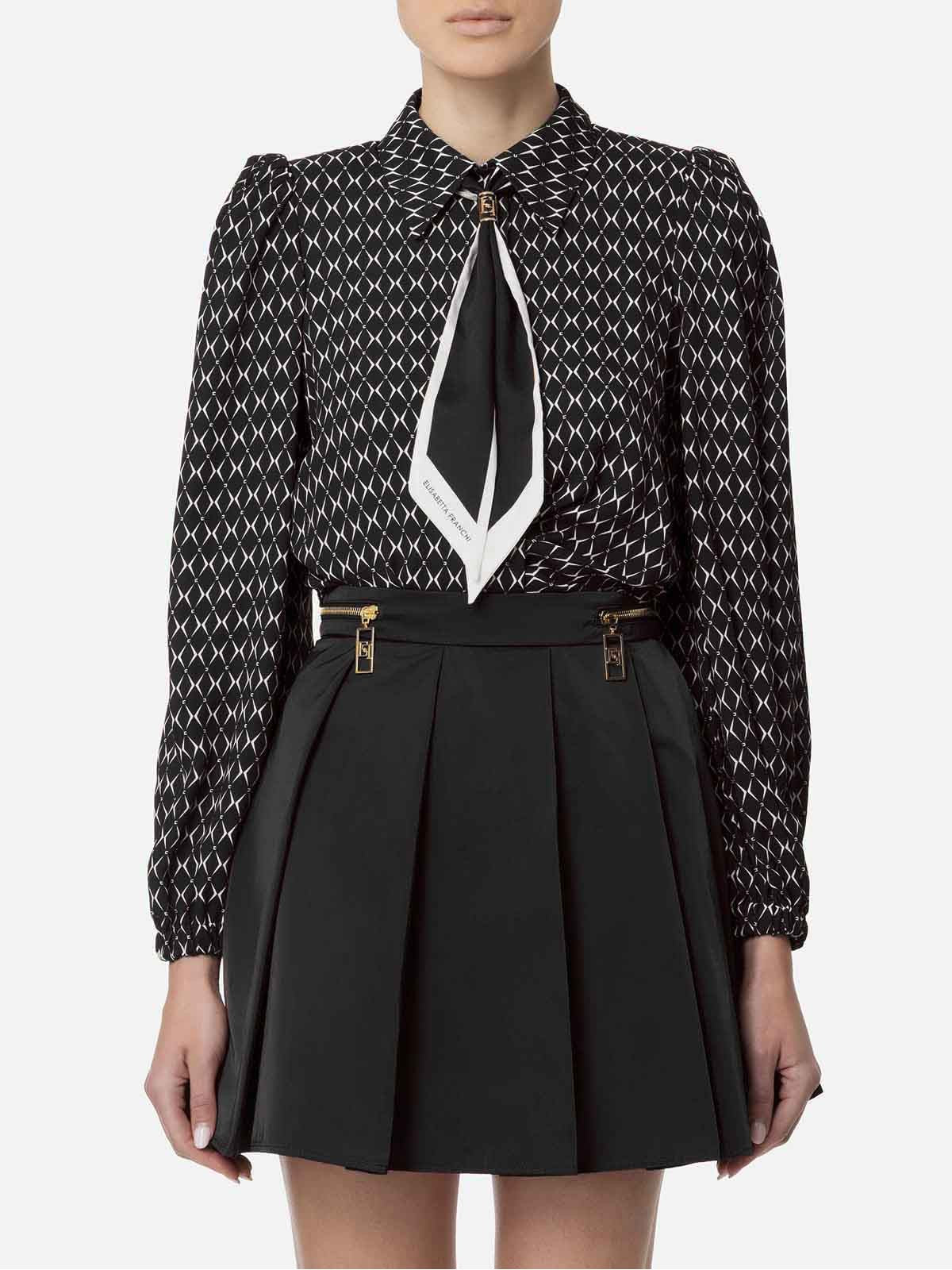ELISABETTA FRANCHI Camicia Donna CA08746E2 685 Nero - Image 2