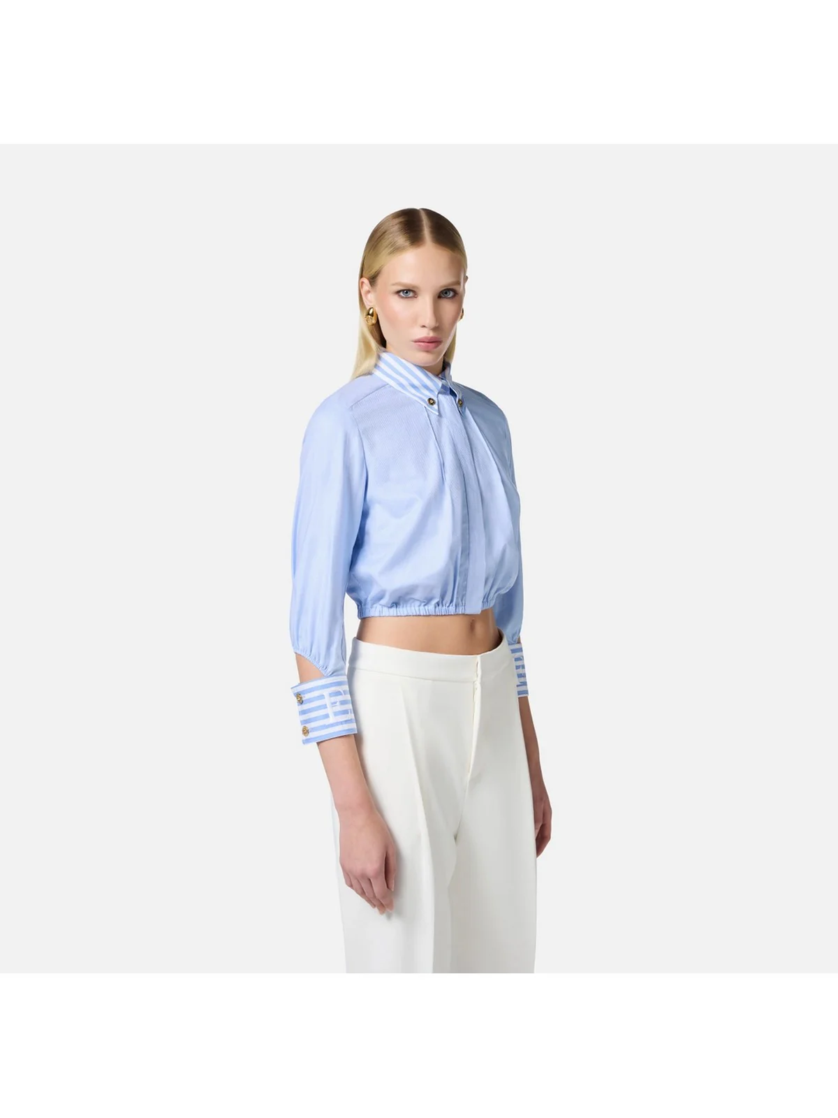ELISABETTA FRANCHI Camicia Donna  CA08751E2-019 Blu - Image 3