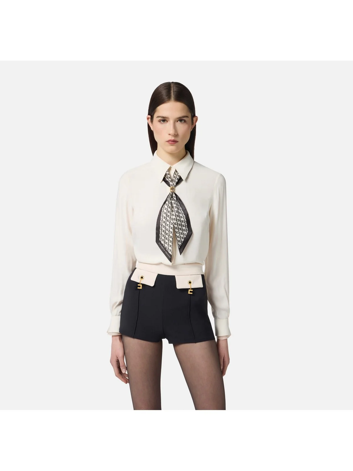 ELISABETTA FRANCHI Camicia Donna  CA09356E2 DZ9 MILK - Image 3