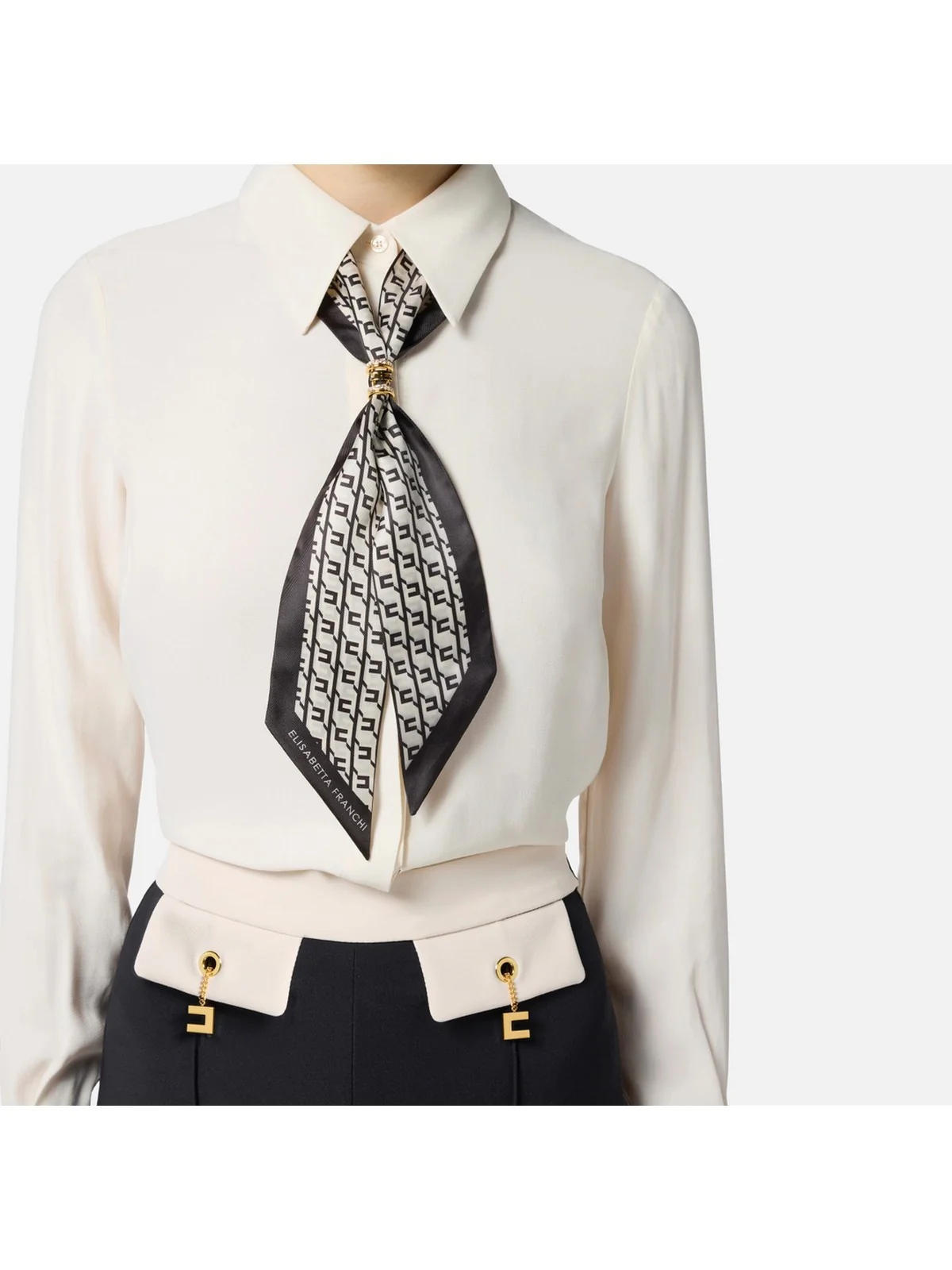ELISABETTA FRANCHI Camicia Donna  CA09356E2 DZ9 MILK - Image 4