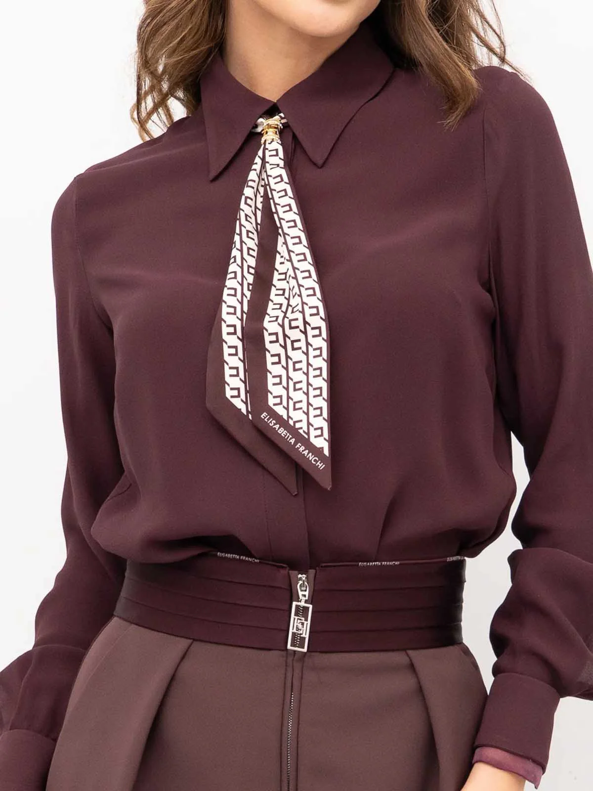 ELISABETTA FRANCHI Camicia Donna  CA09356E2 EA4 MERLOT - Image 2
