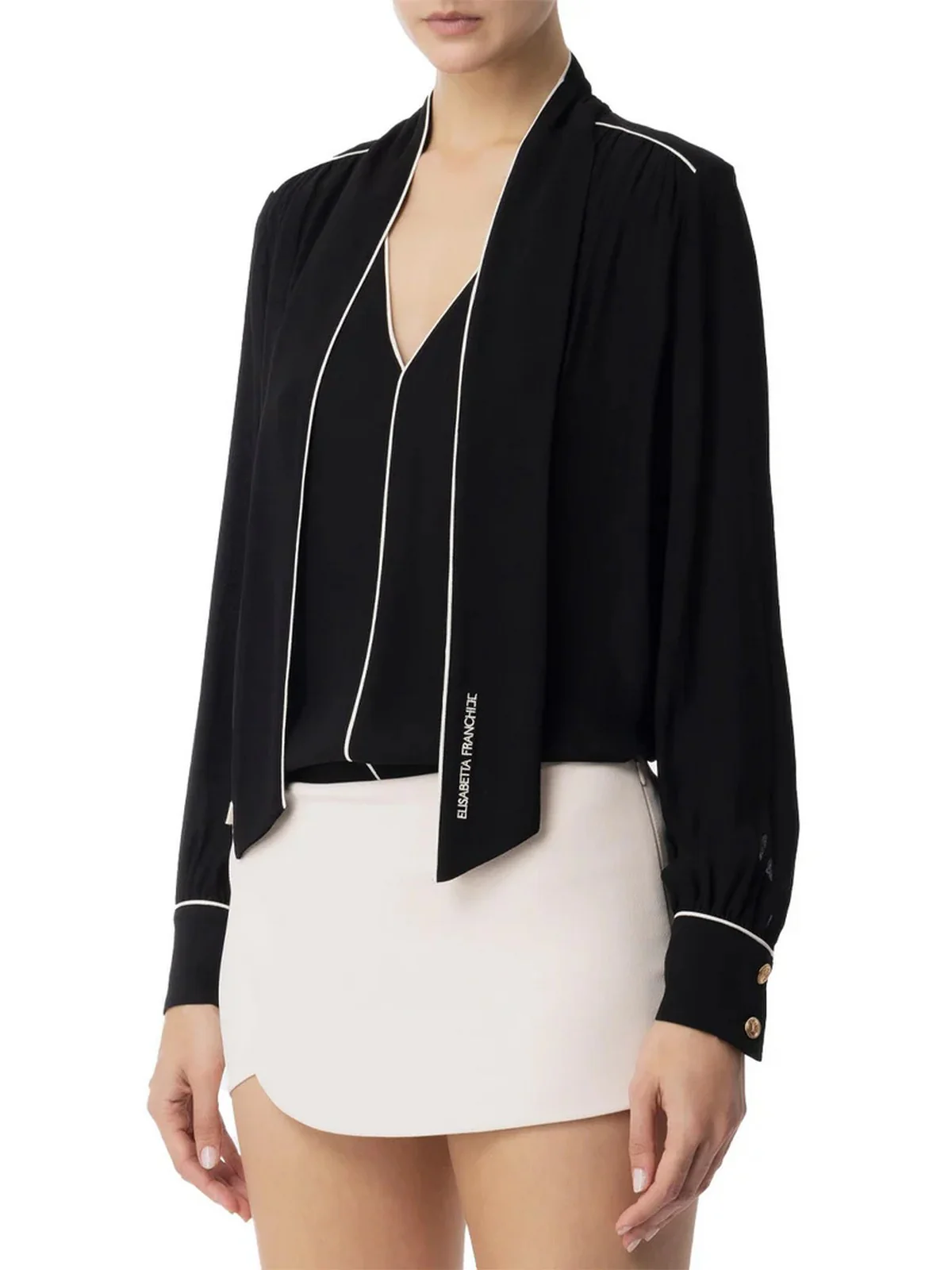 ELISABETTA FRANCHI Camicia Donna CA10451E2-685 Nero - Image 2