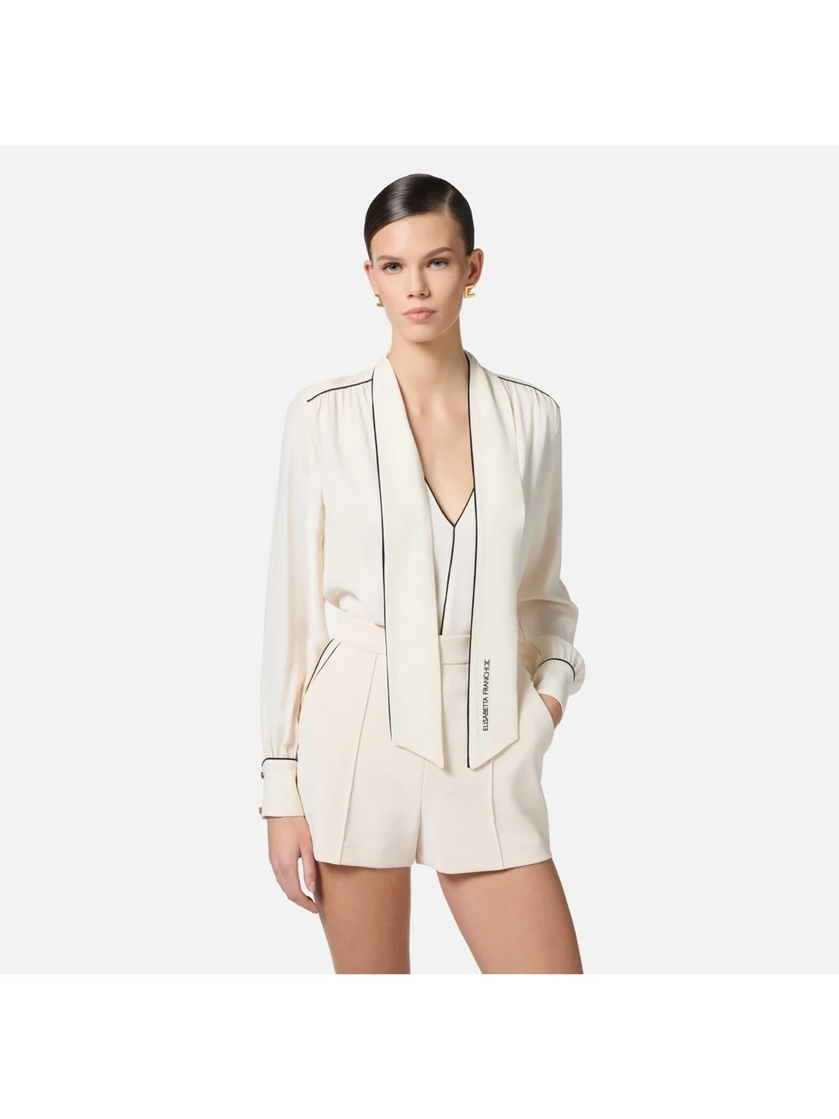 ELISABETTA FRANCHI Camicia Donna  CA10451E2-E84 Beige - Image 3