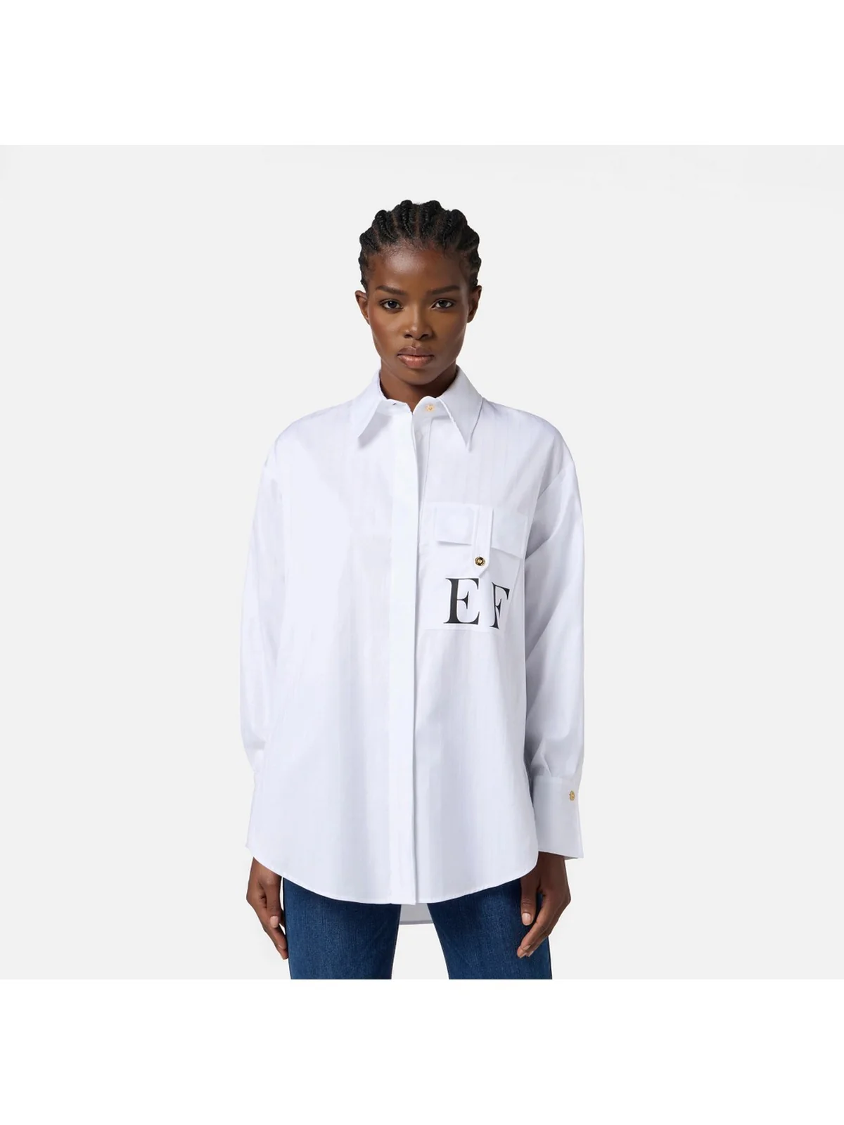 ELISABETTA FRANCHI Camicia Donna  CA12156E2 100 Bianco - Image 3