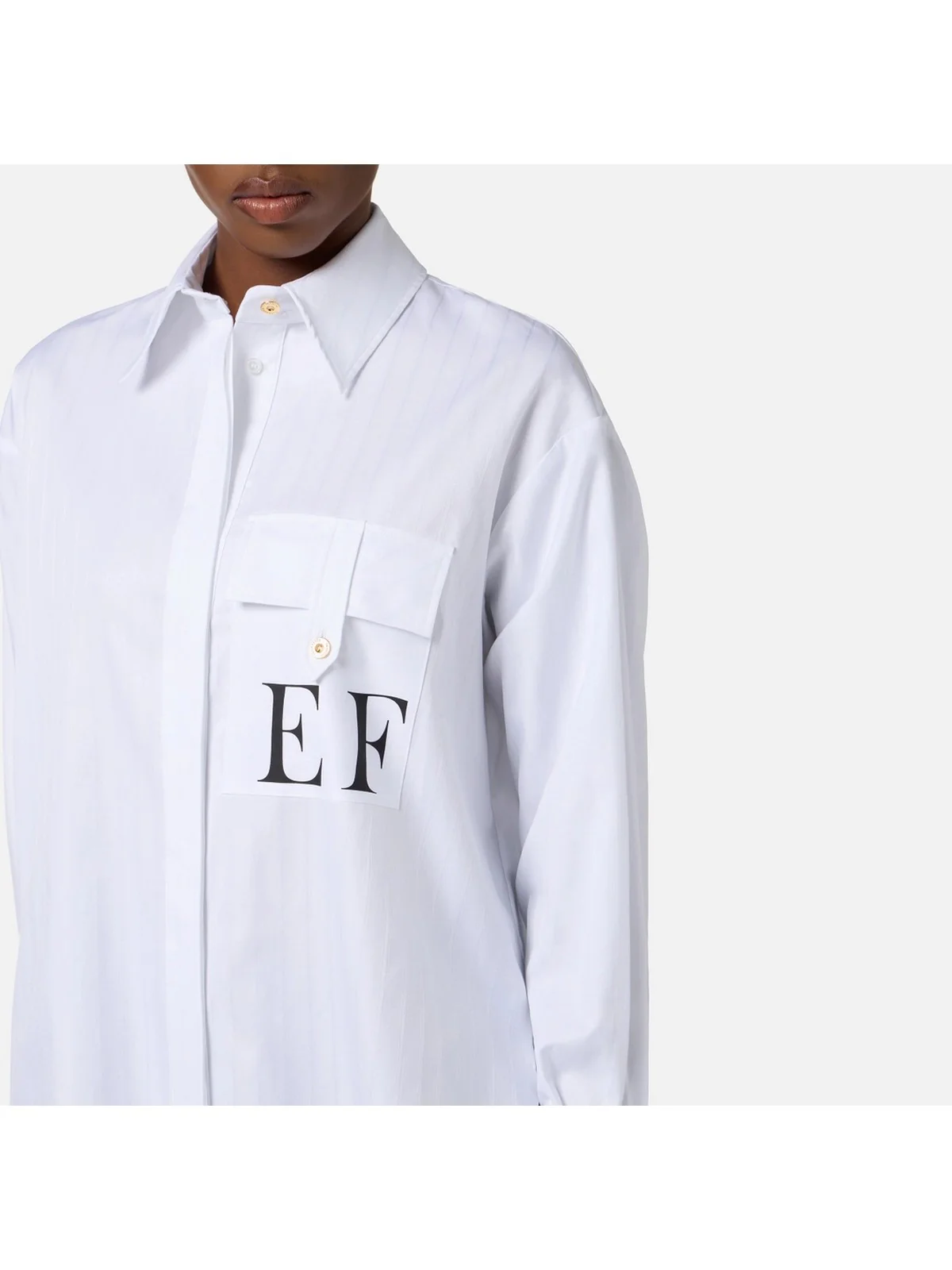 ELISABETTA FRANCHI Camicia Donna  CA12156E2 100 Bianco - Image 4