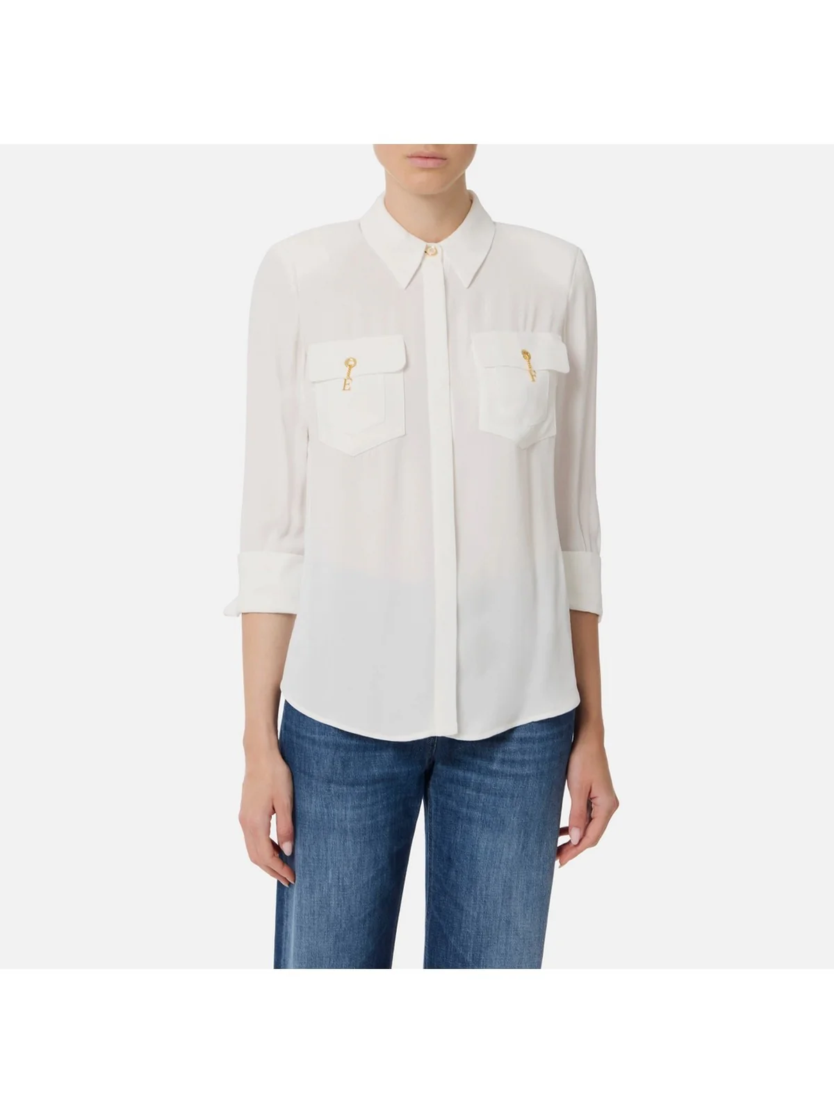 ELISABETTA FRANCHI Camicia Donna  CA12256E2 360 Avorio - Image 2
