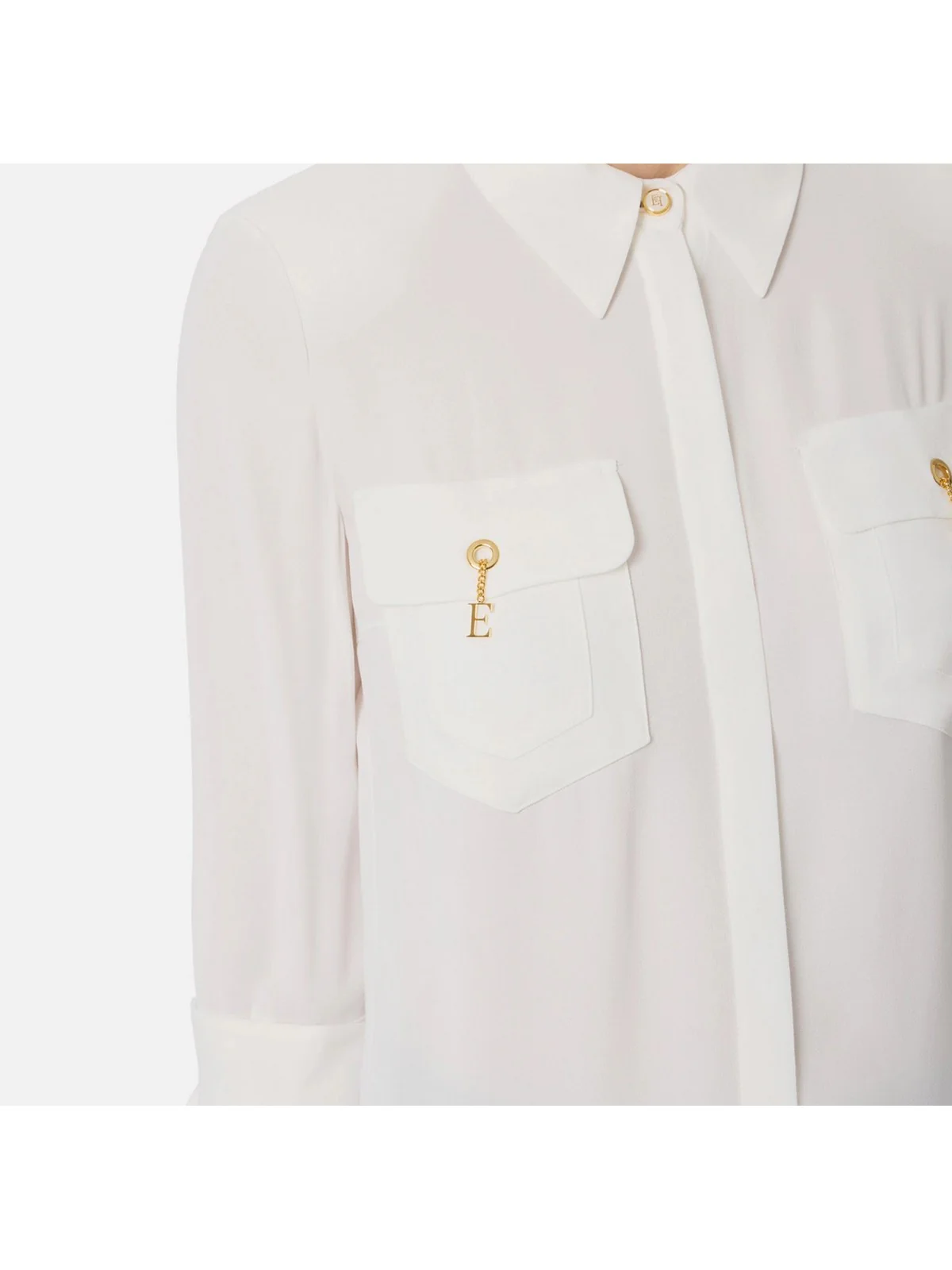 ELISABETTA FRANCHI Camicia Donna  CA12256E2 360 Avorio - Image 3