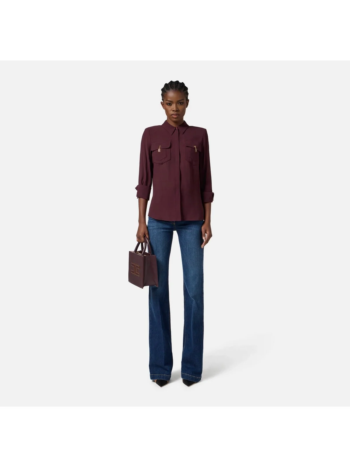 ELISABETTA FRANCHI Camicia Donna  CA12256E2 EA4 MERLOT - Image 2