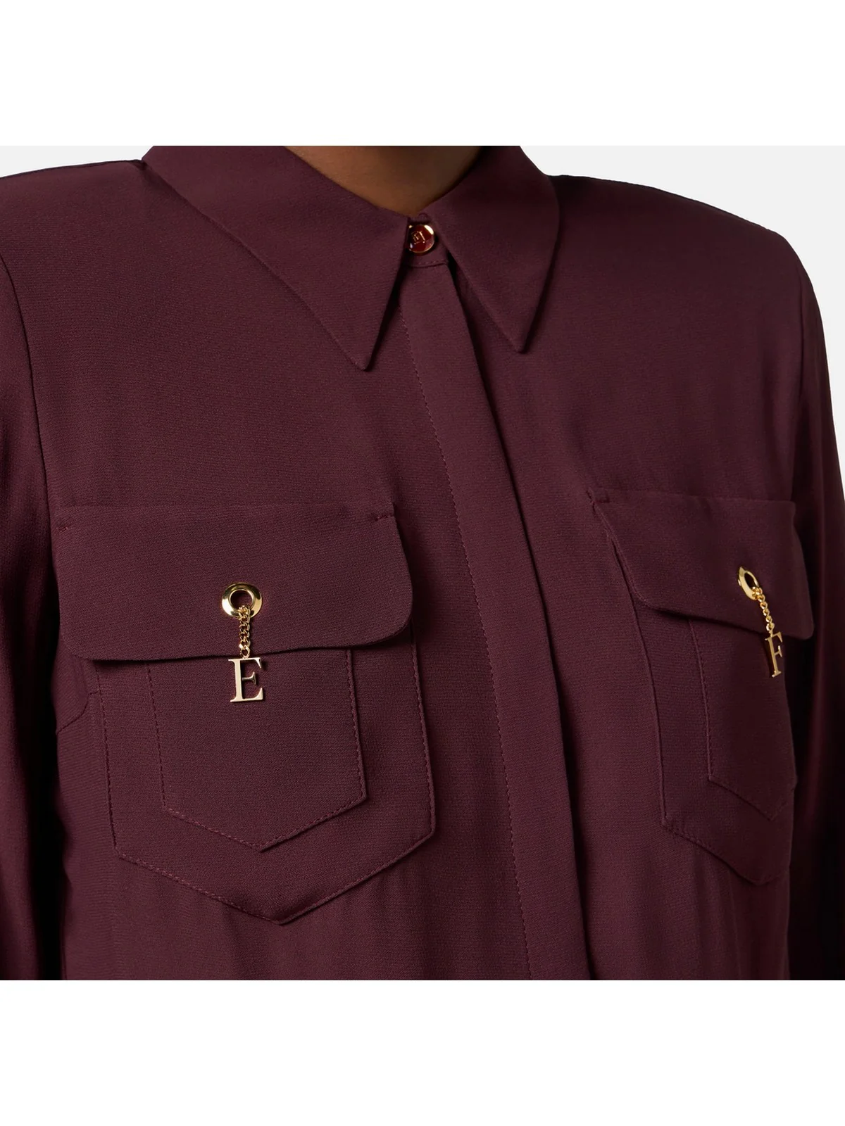 ELISABETTA FRANCHI Camicia Donna  CA12256E2 EA4 MERLOT - Image 4