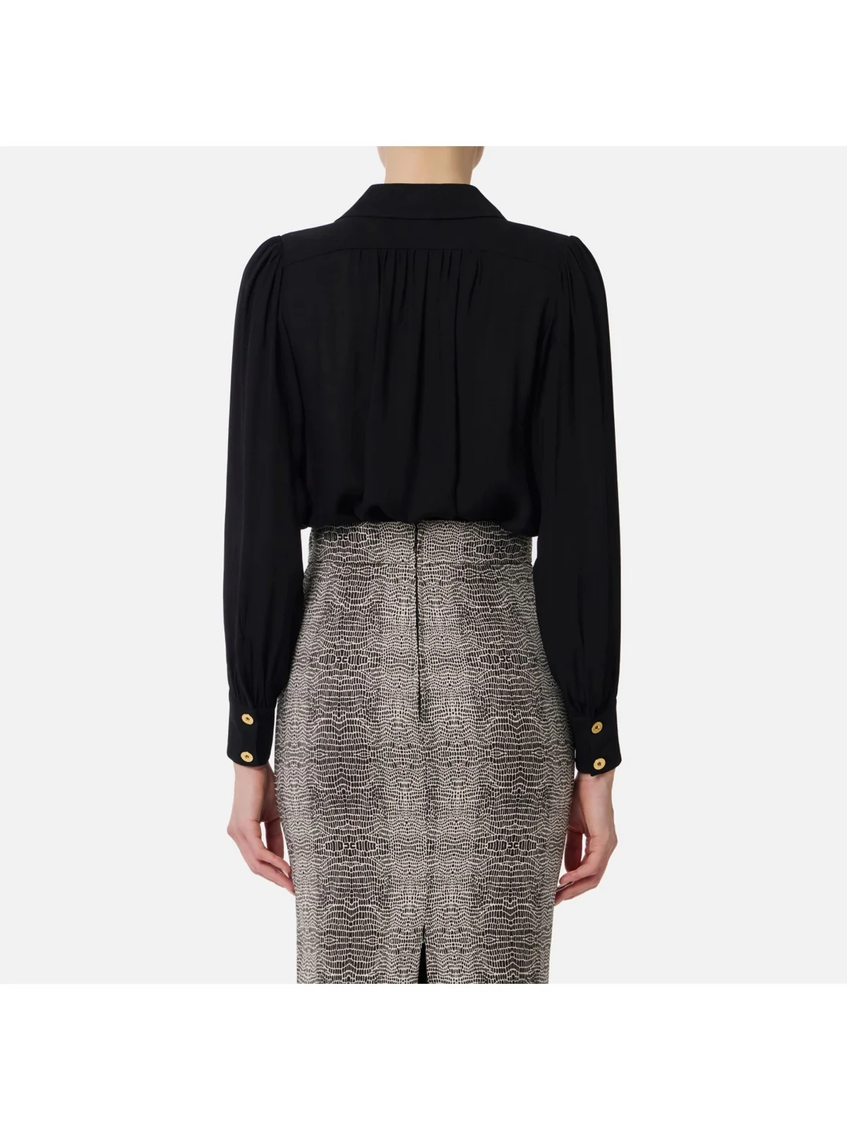 ELISABETTA FRANCHI Camicia Donna CA12356E2 110 Nero - Image 3