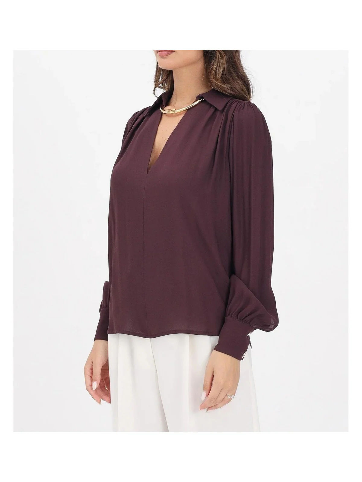 ELISABETTA FRANCHI Camicia Donna  CA12356E2 EA4 MERLOT - Image 3