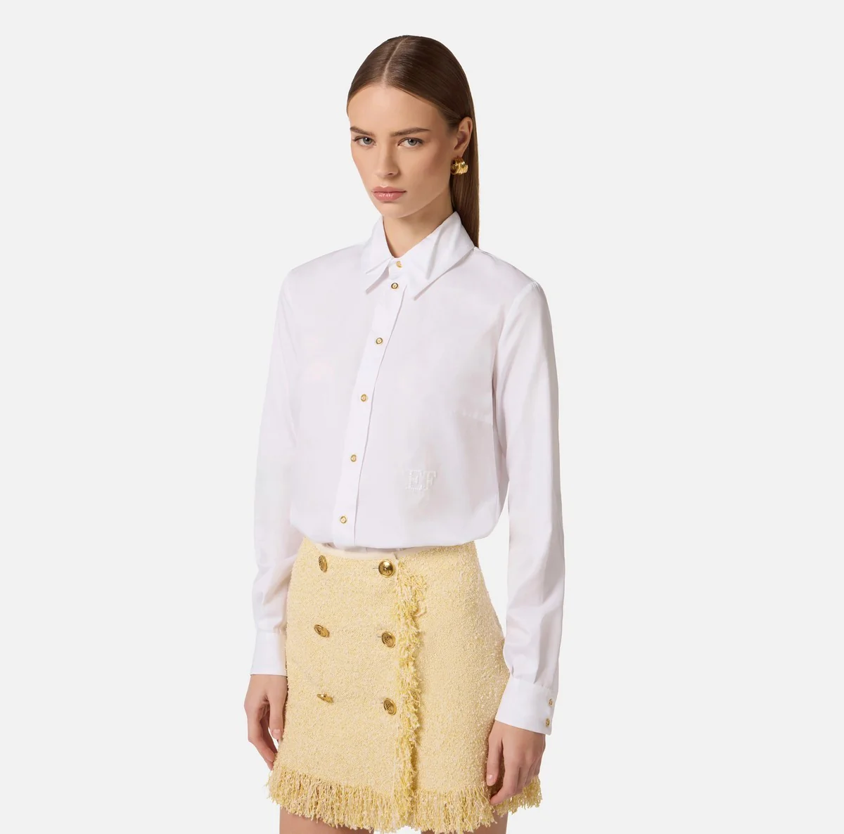 ELISABETTA FRANCHI Camicia Donna  CA12561E2 100 Bianco - Image 4
