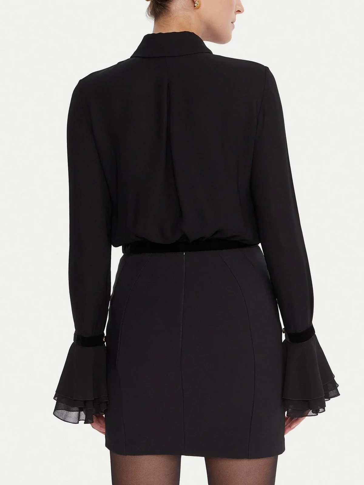 ELISABETTA FRANCHI Camicia Donna  CA13157E2 110 Nero - Image 4