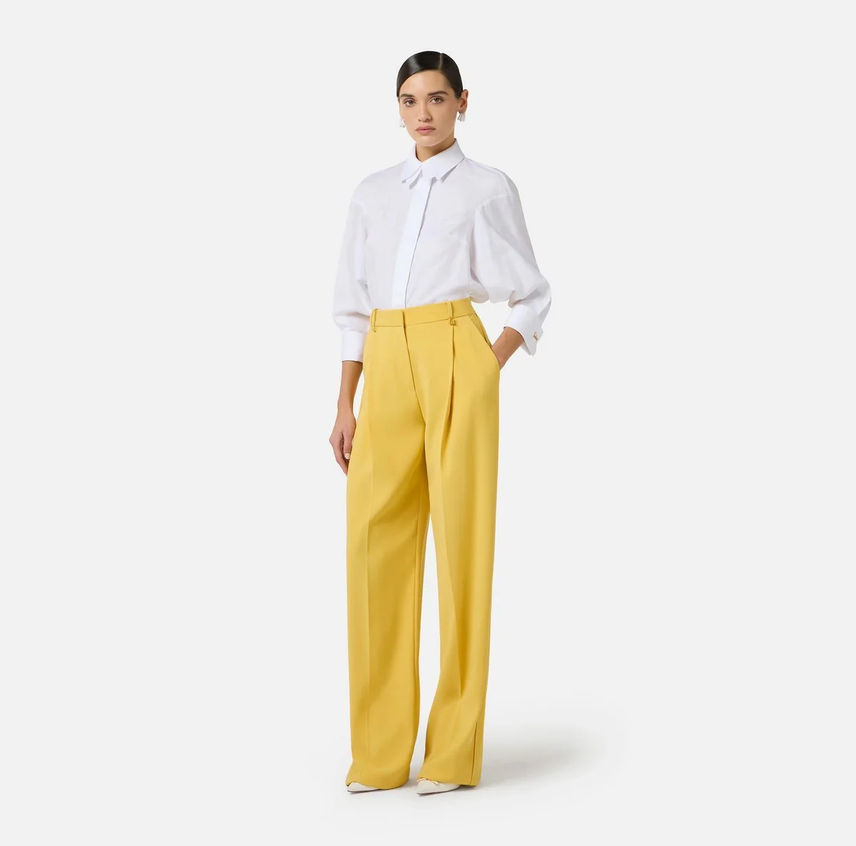 ELISABETTA FRANCHI Camicia Donna  CA14161E2 100 Bianco - Image 5
