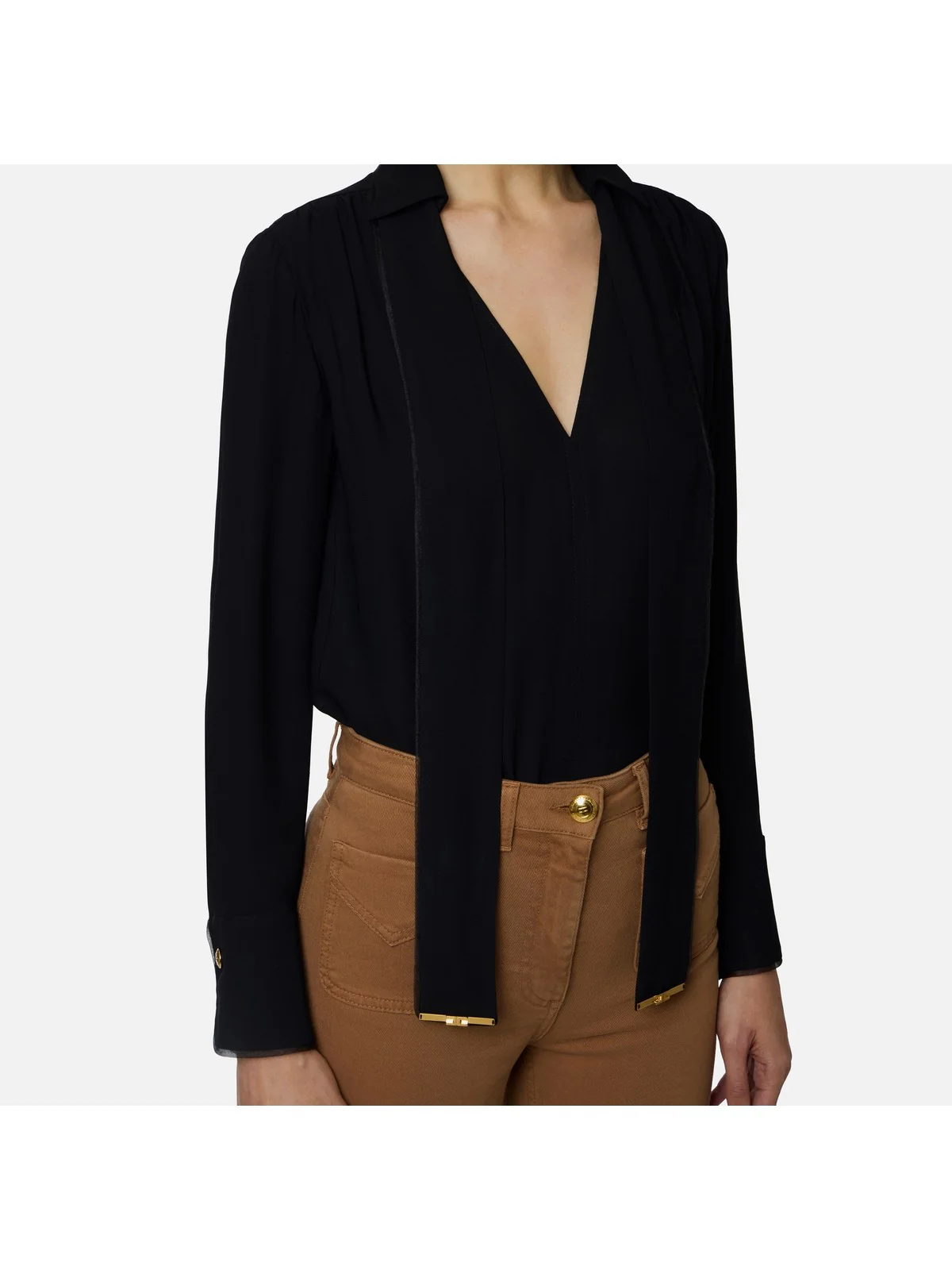 ELISABETTA FRANCHI Camicia Donna CA14661E2 110 Nero - Image 2