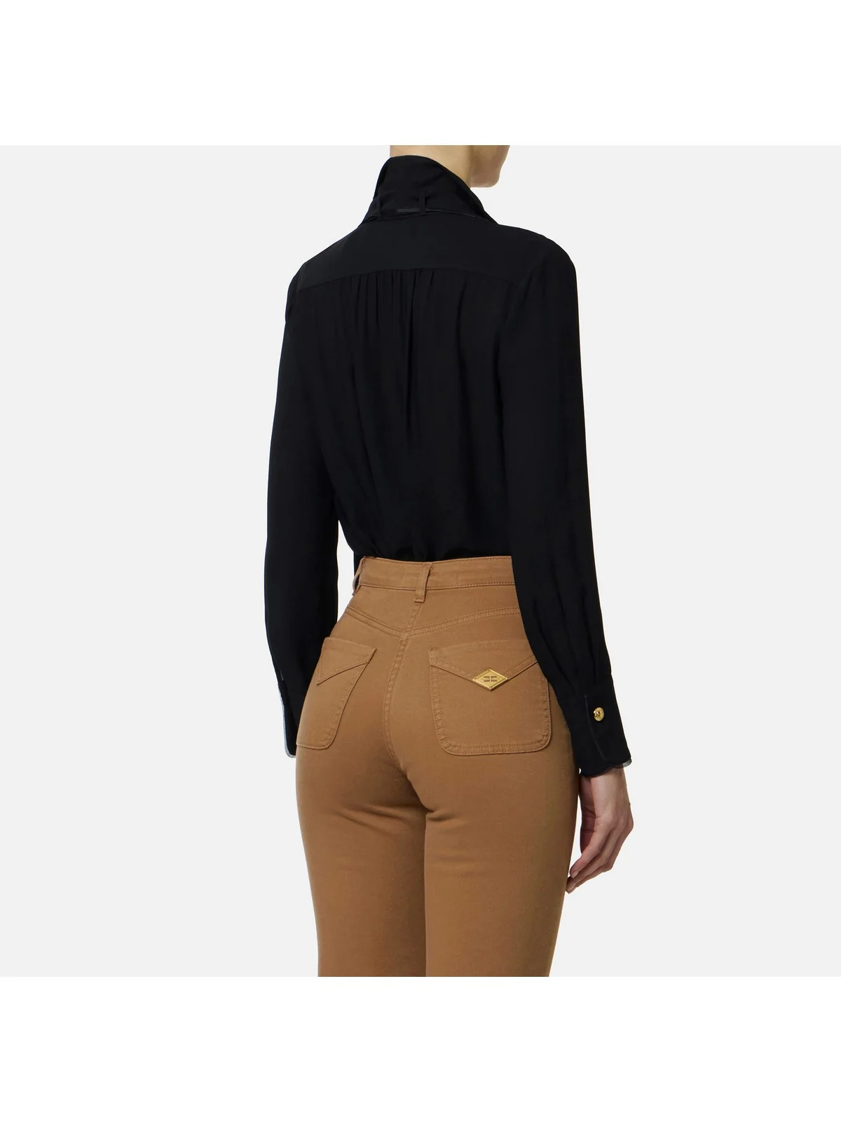 ELISABETTA FRANCHI Camicia Donna CA14661E2 110 Nero - Image 3