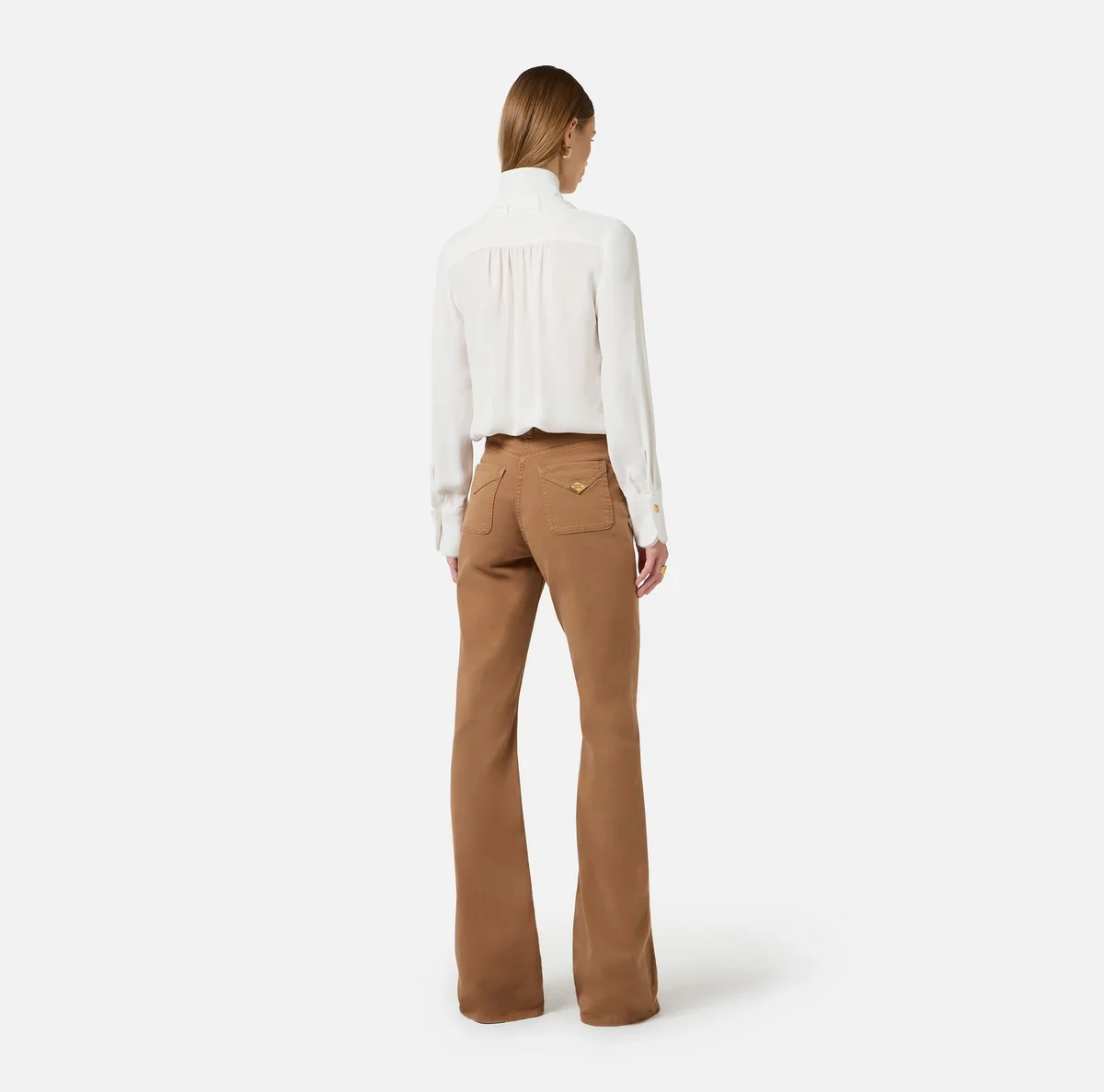 ELISABETTA FRANCHI Camicia Donna  CA14661E2 360 Avorio - Image 3