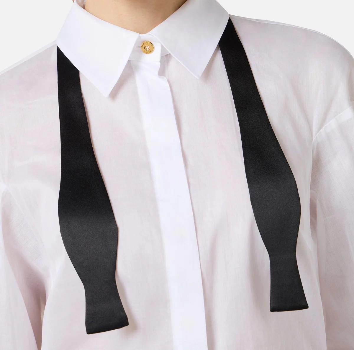 ELISABETTA FRANCHI Camicia Donna  CA15461E2 221 BIANCO/NERO - Image 3