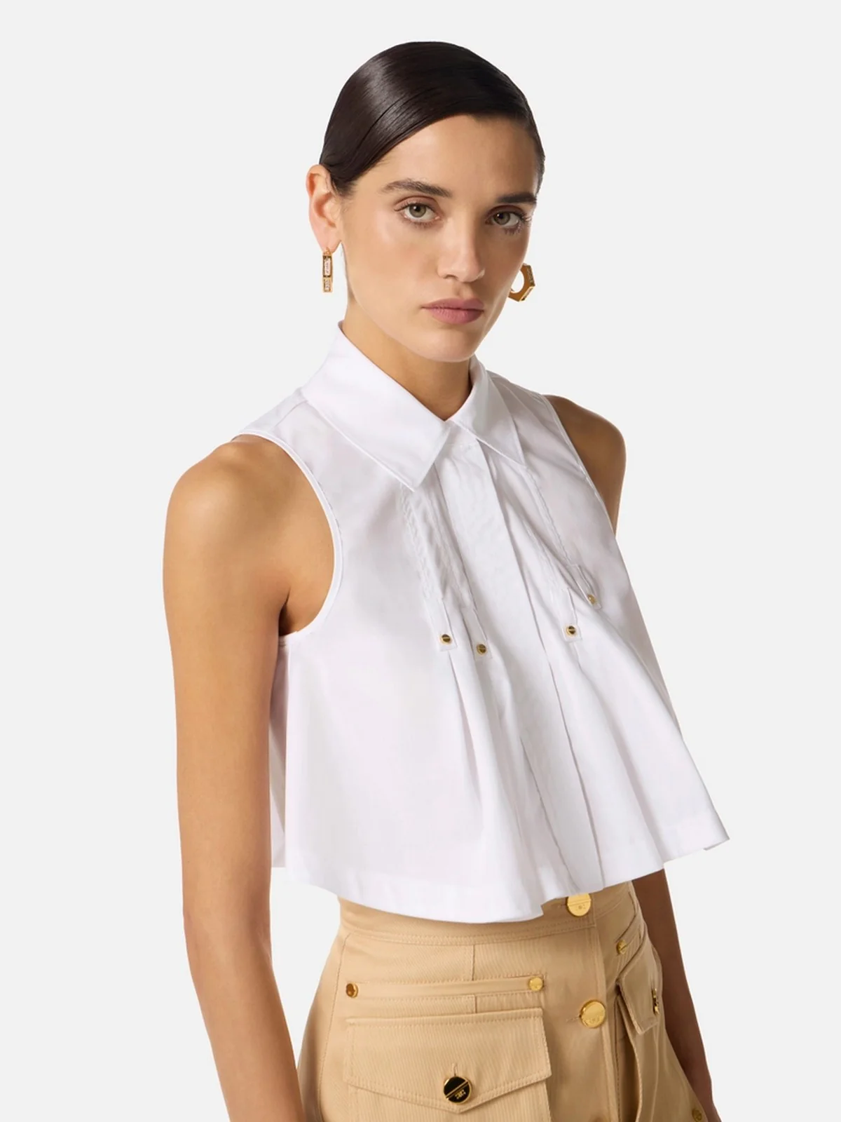 ELISABETTA FRANCHI Camicia Donna  CA16362E2 100 Bianco - Image 4