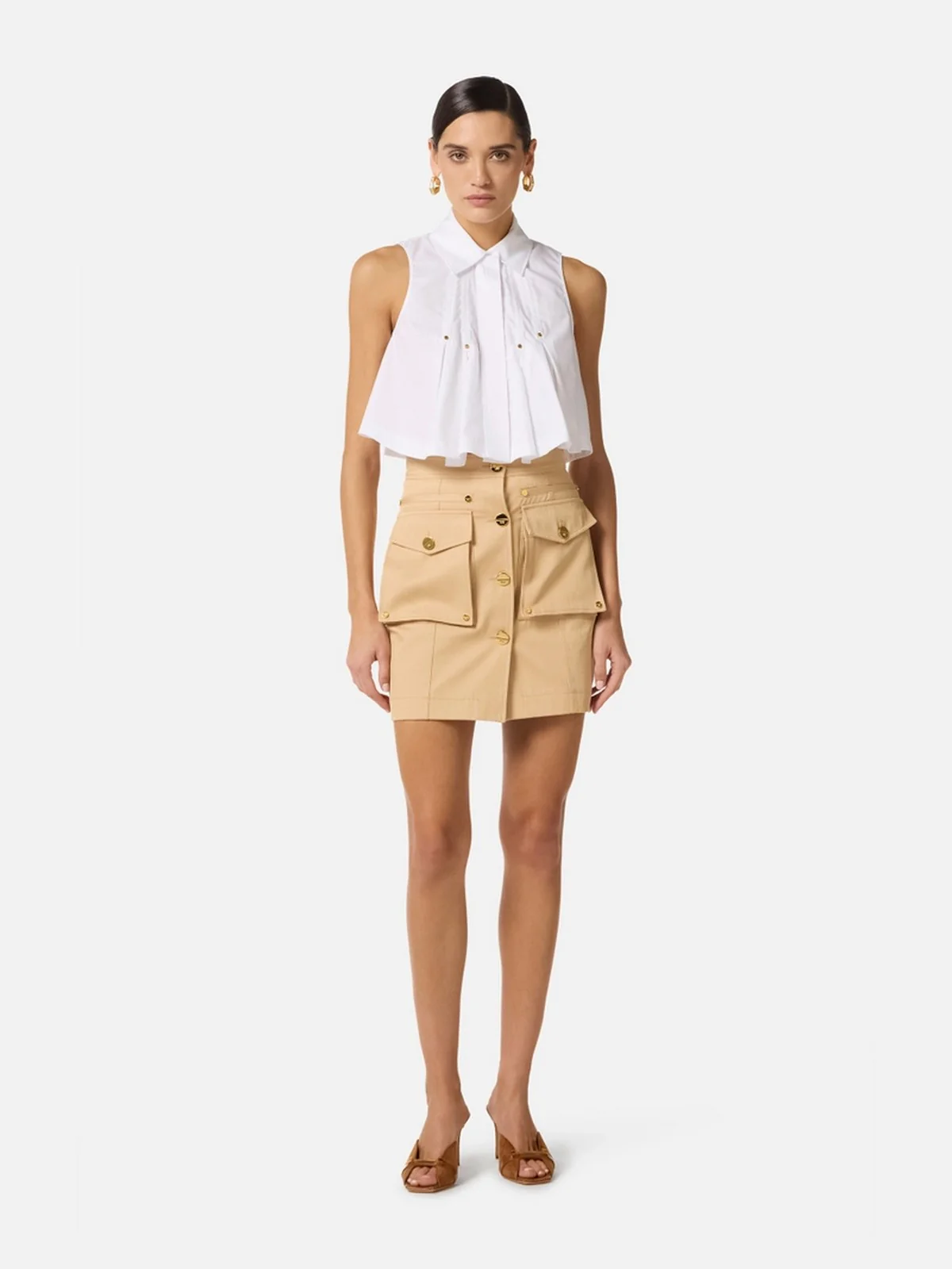 ELISABETTA FRANCHI Camicia Donna  CA16362E2 100 Bianco - Image 5