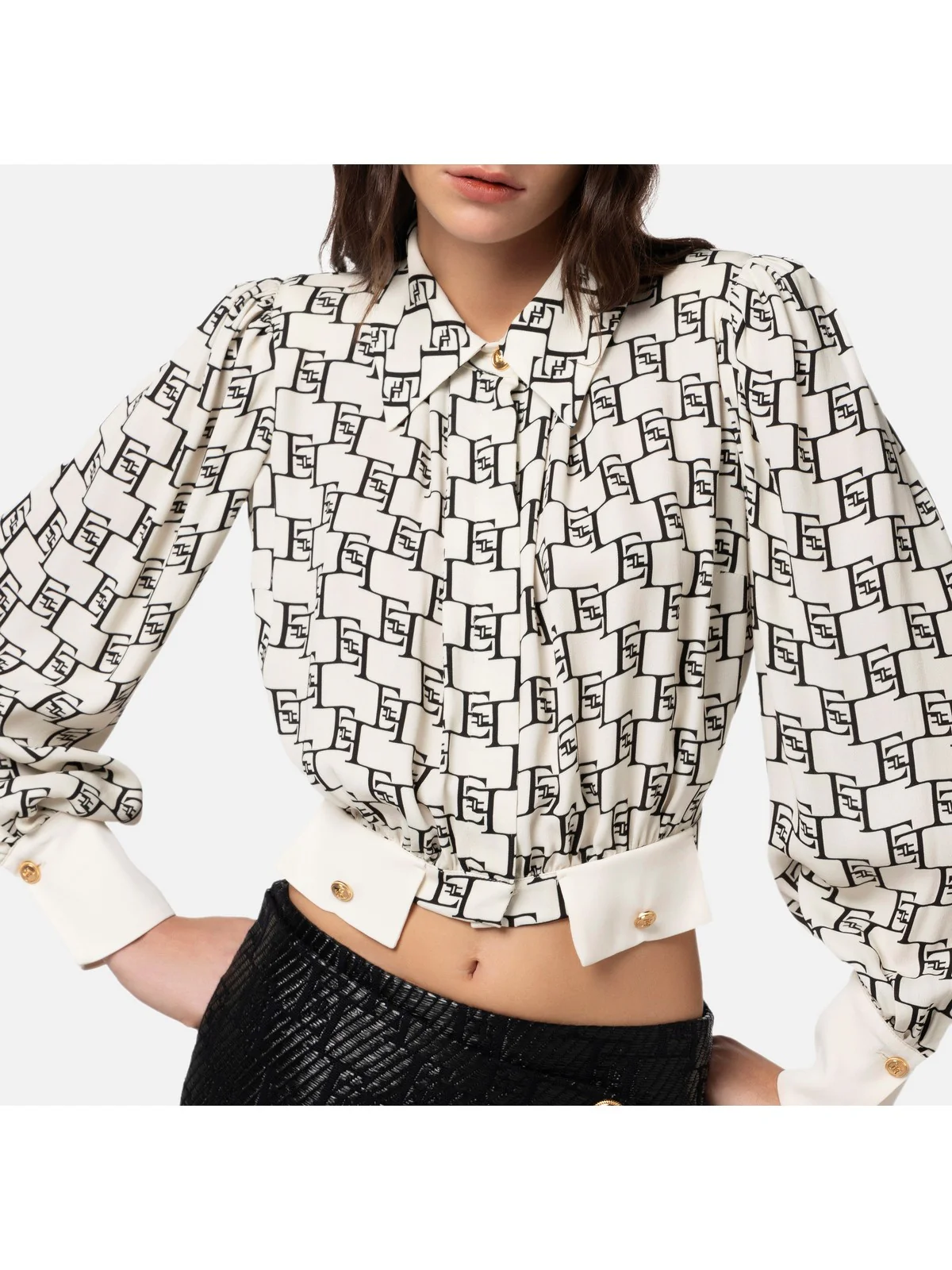 ELISABETTA FRANCHI Camicia Donna  CAS2541E2 E84 Avorio - Image 4