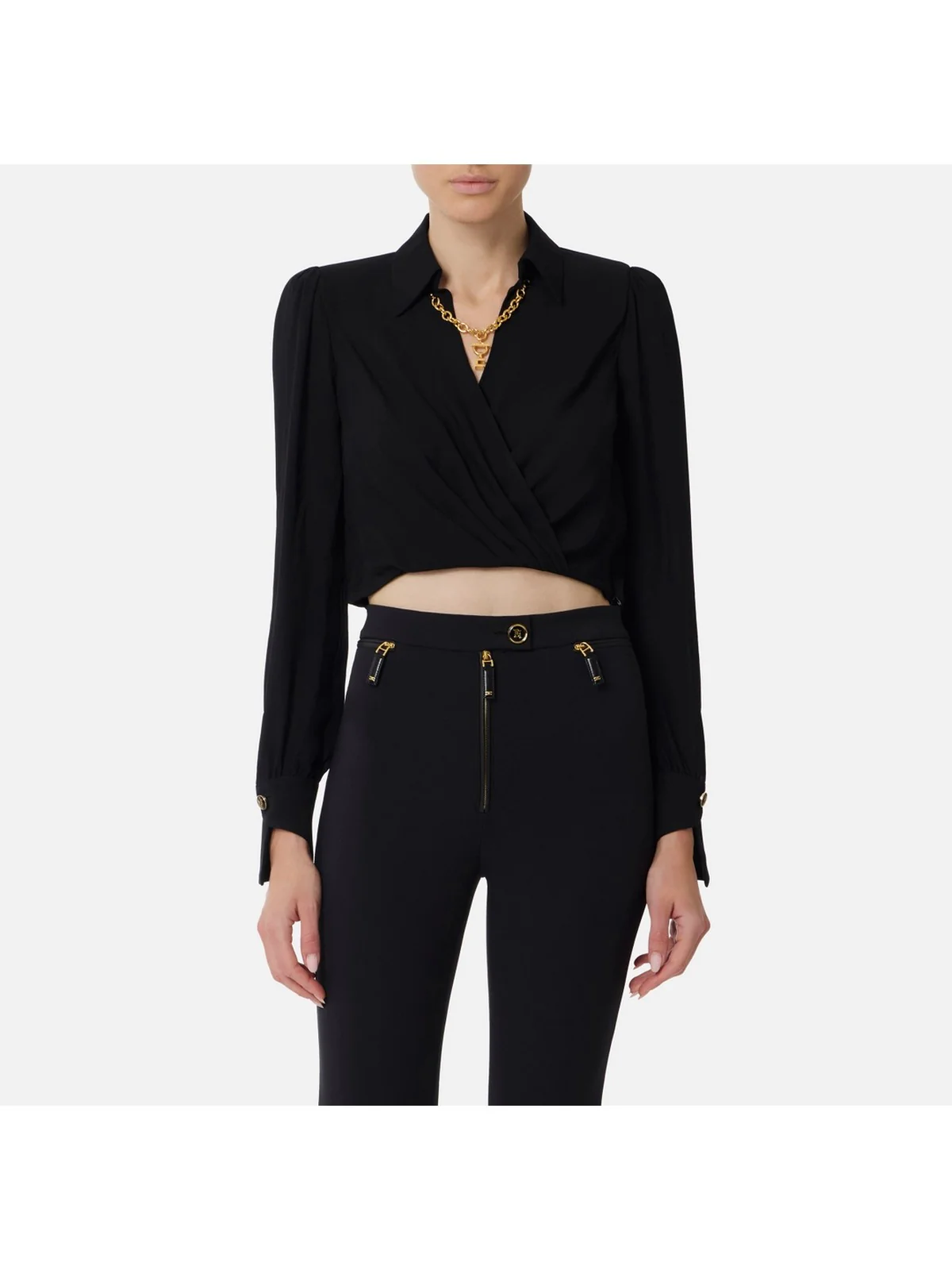 ELISABETTA FRANCHI Camicia Donna CAT0256E2 110 Nero - Image 2