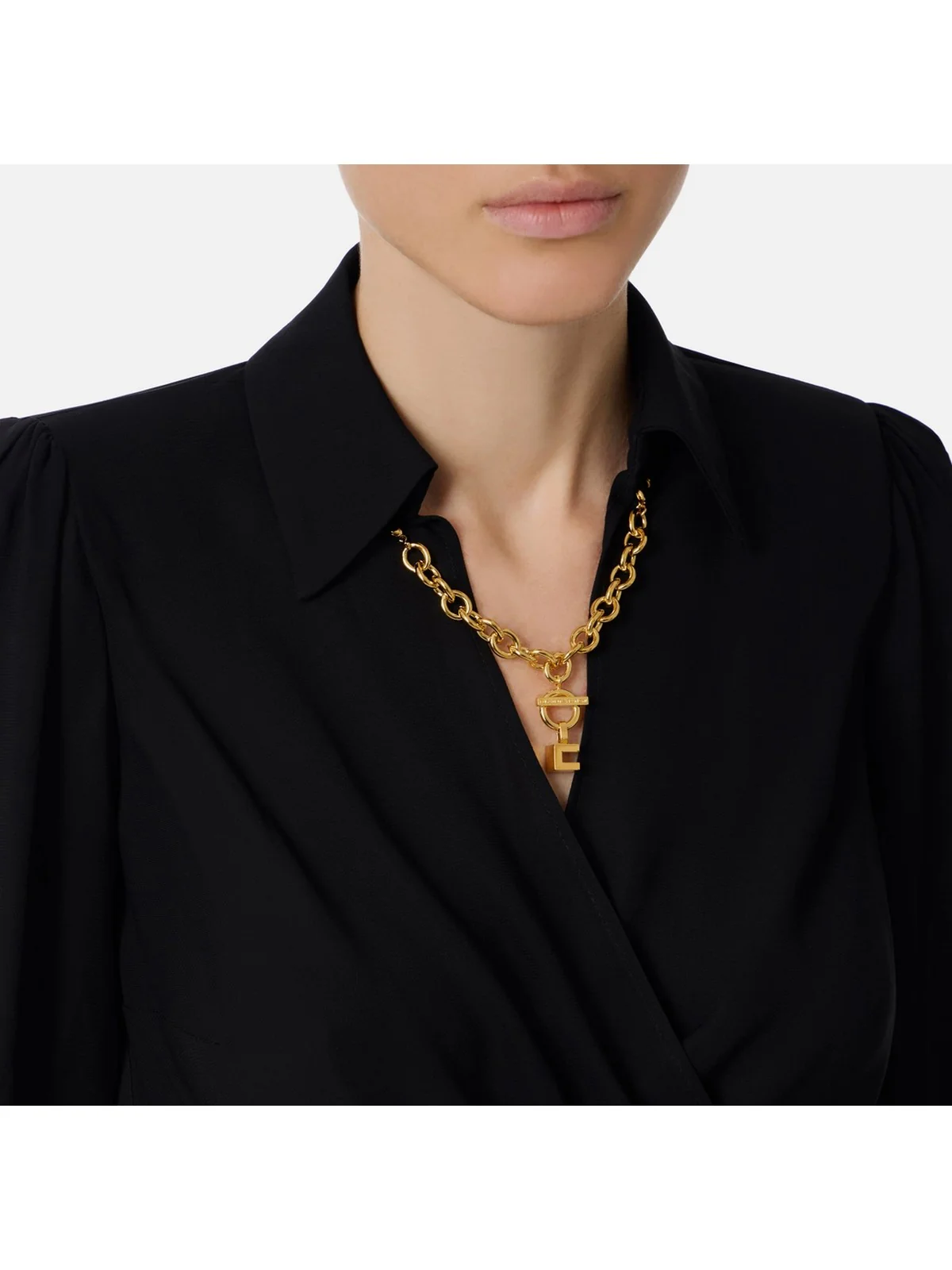 ELISABETTA FRANCHI Camicia Donna CAT0256E2 110 Nero - Image 3