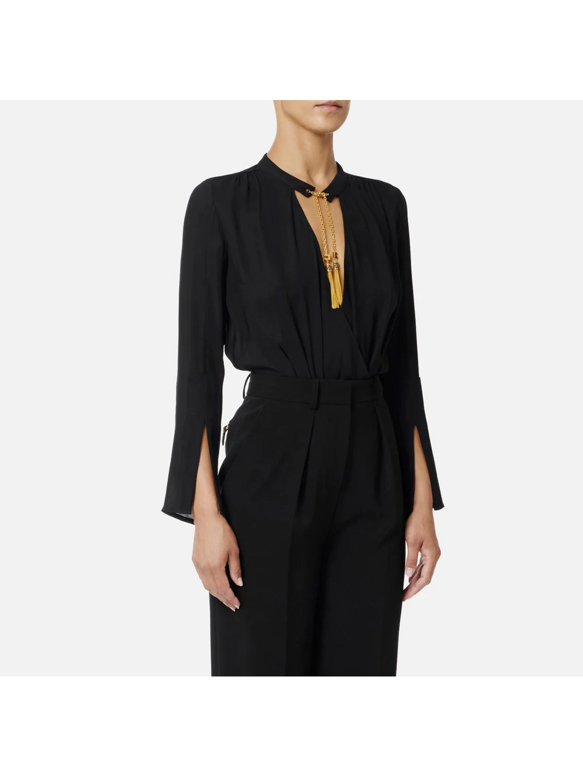 ELISABETTA FRANCHI Camicia Donna CB00557E2 110 Nero - Image 2