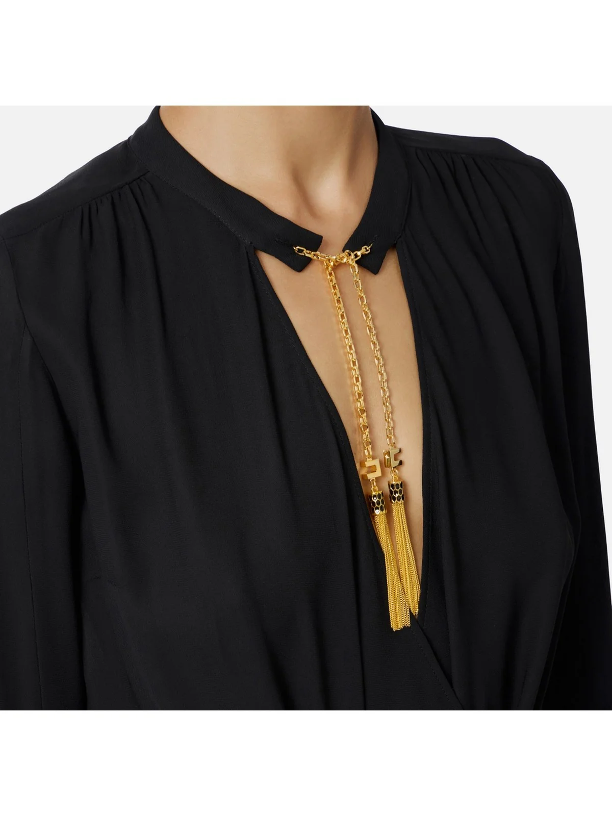 ELISABETTA FRANCHI Camicia Donna CB00557E2 110 Nero - Image 3