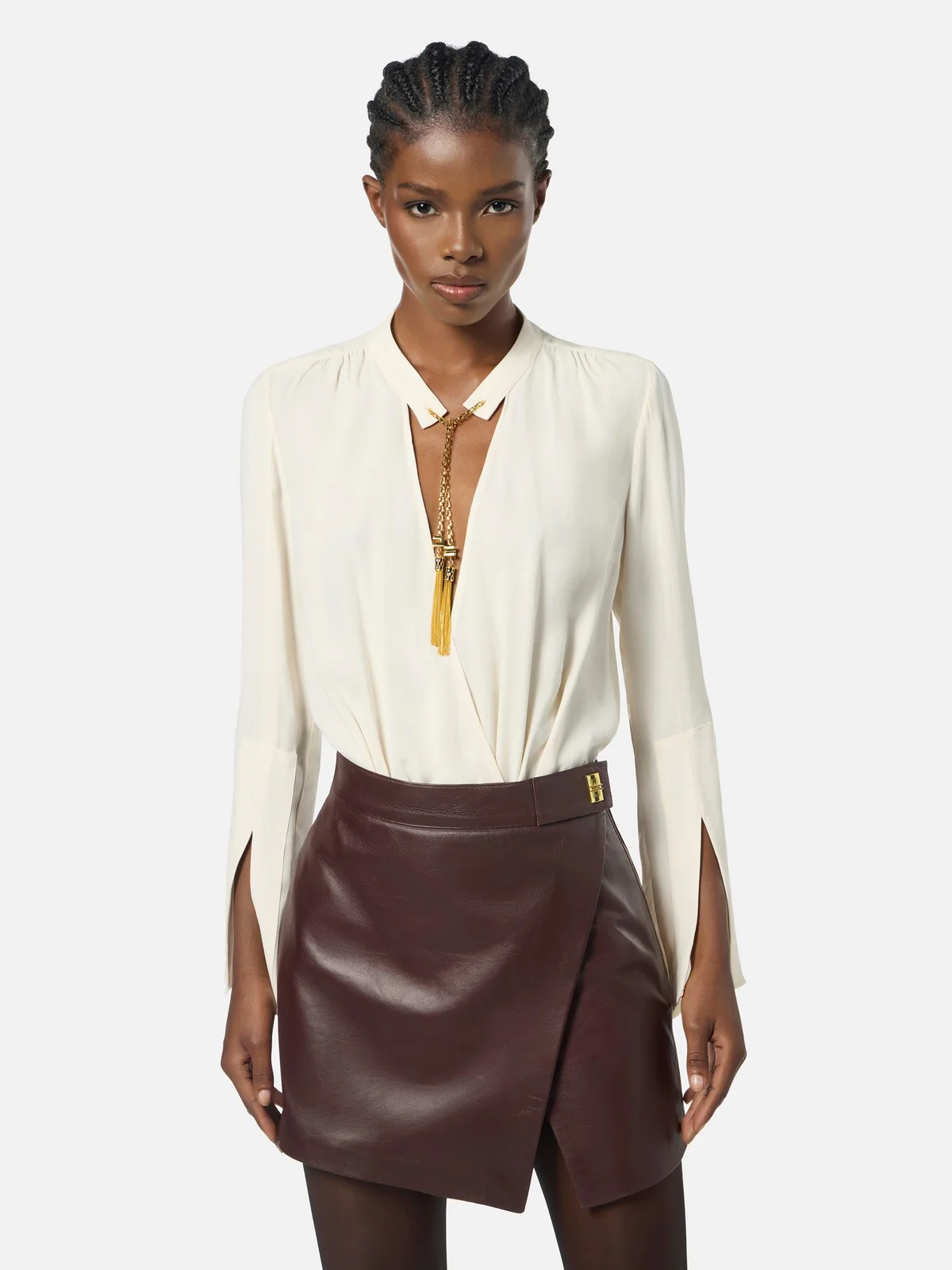 ELISABETTA FRANCHI Camicia Donna  CB00557E2 DZ9 MILK - Image 3