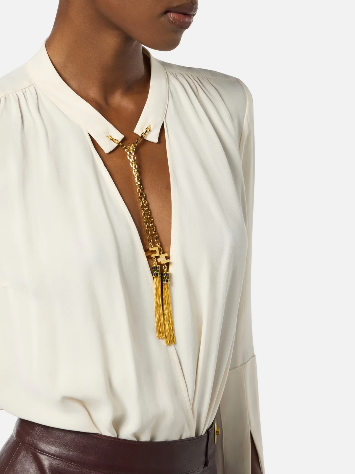 ELISABETTA FRANCHI Camicia Donna  CB00557E2 DZ9 MILK - Image 4