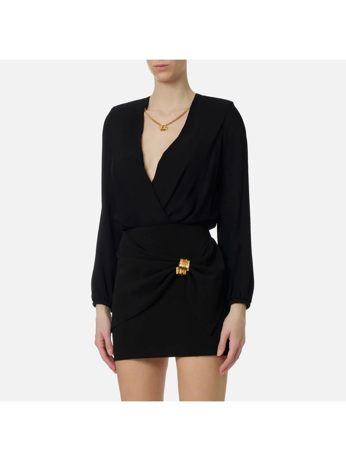 ELISABETTA FRANCHI Camicia Donna CB00762E2 110 Nero - Image 4
