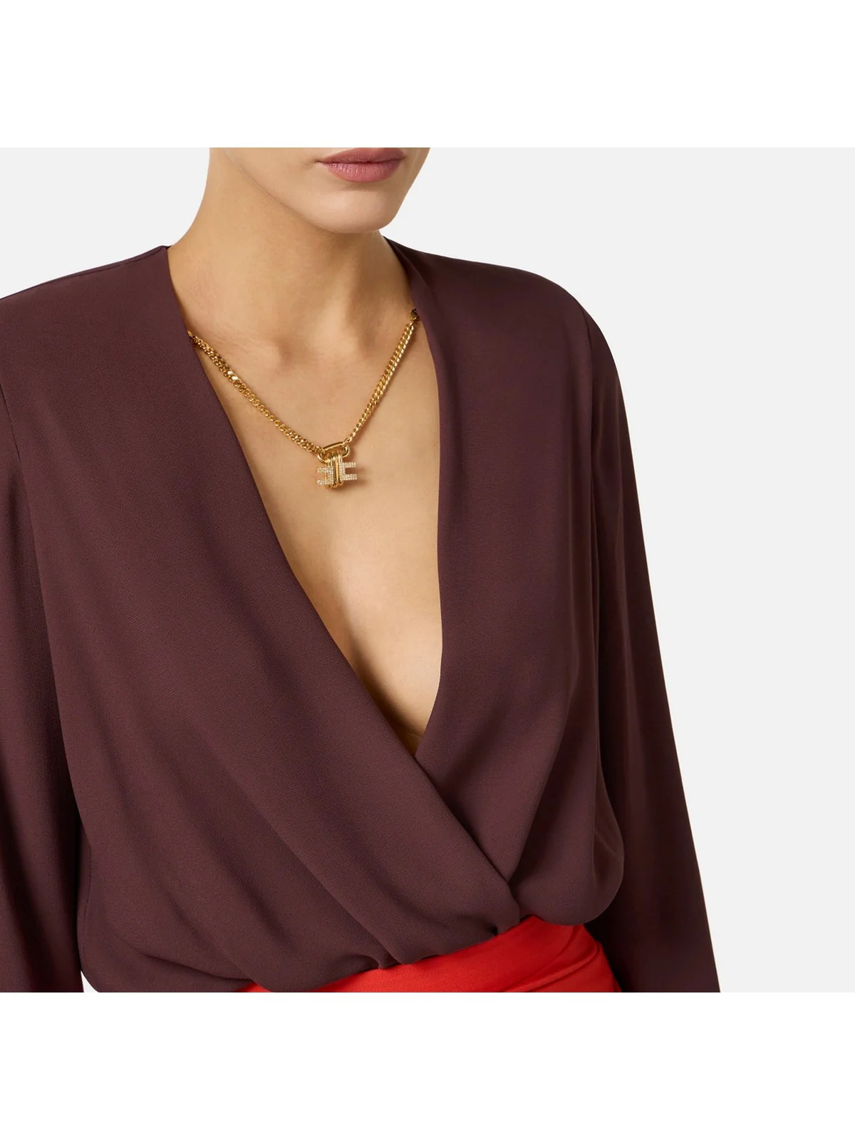 ELISABETTA FRANCHI Camicia Donna  CB00762E2 644 CACAO - Image 3