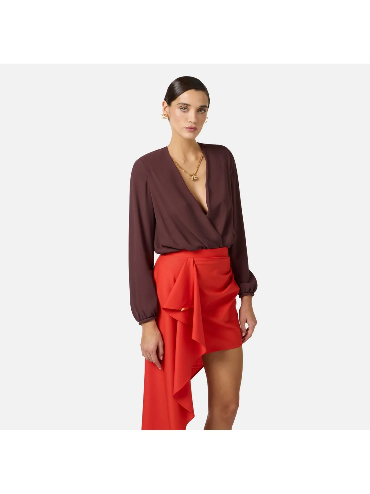 ELISABETTA FRANCHI Camicia Donna  CB00762E2 644 CACAO - Image 4